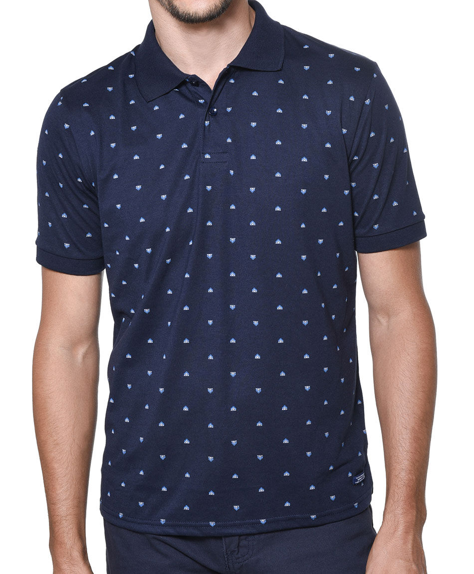 Polera polo estampada