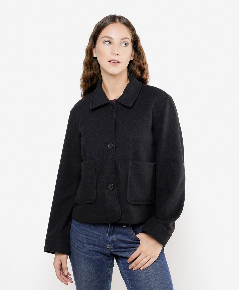 Chaqueta mujer crop bolsillos