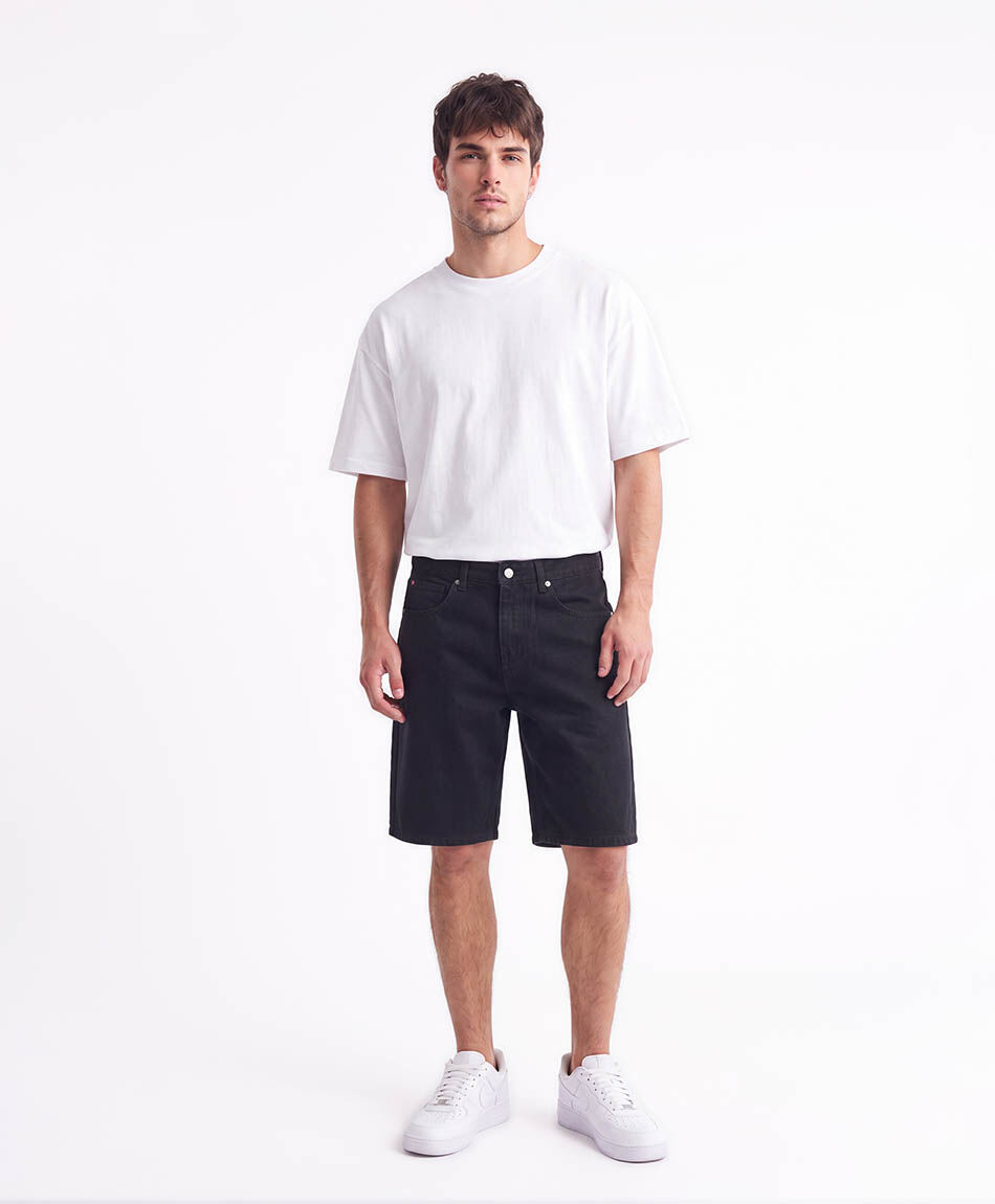 Bermuda hombre denim negra