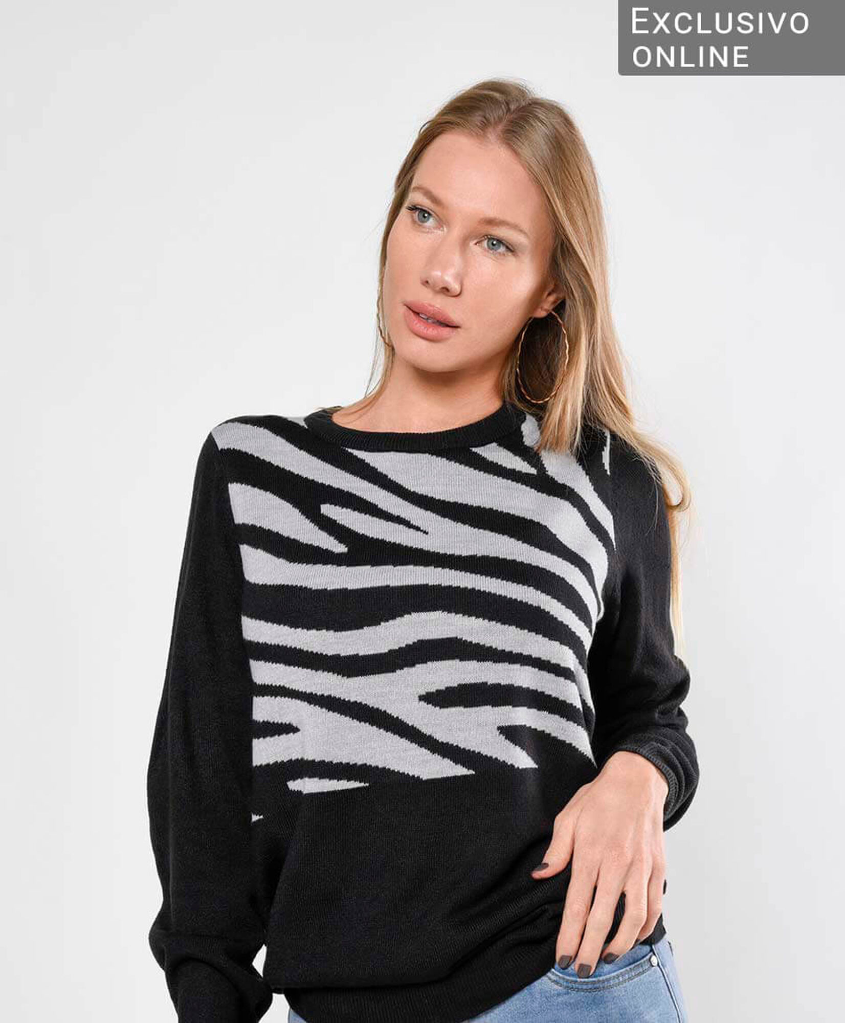 Sweater mujer animal print cebra Sweater mujer animal print cebra