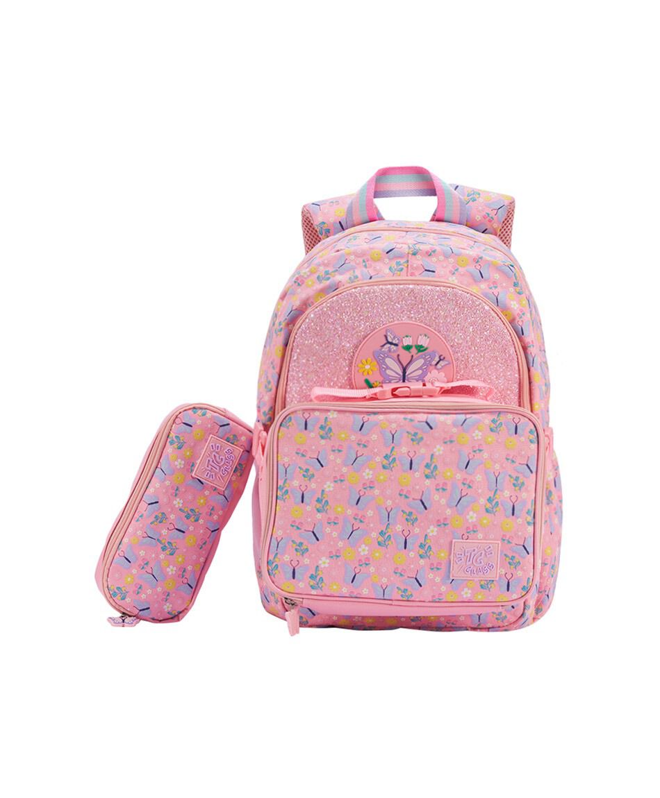 Pack mochila y accesorios escolar mariposas