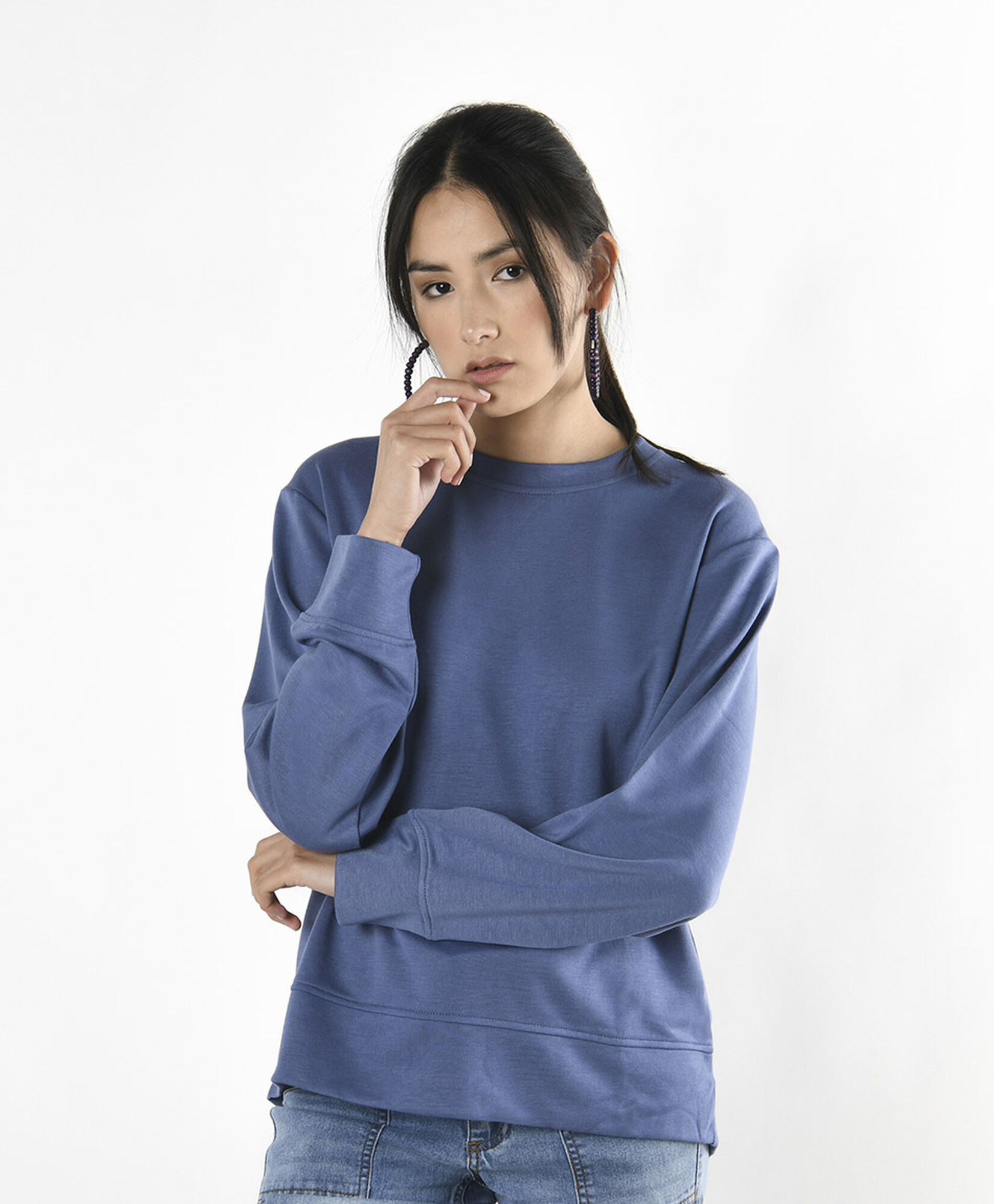 Polerón mujer liso azul Polerón mujer liso azul