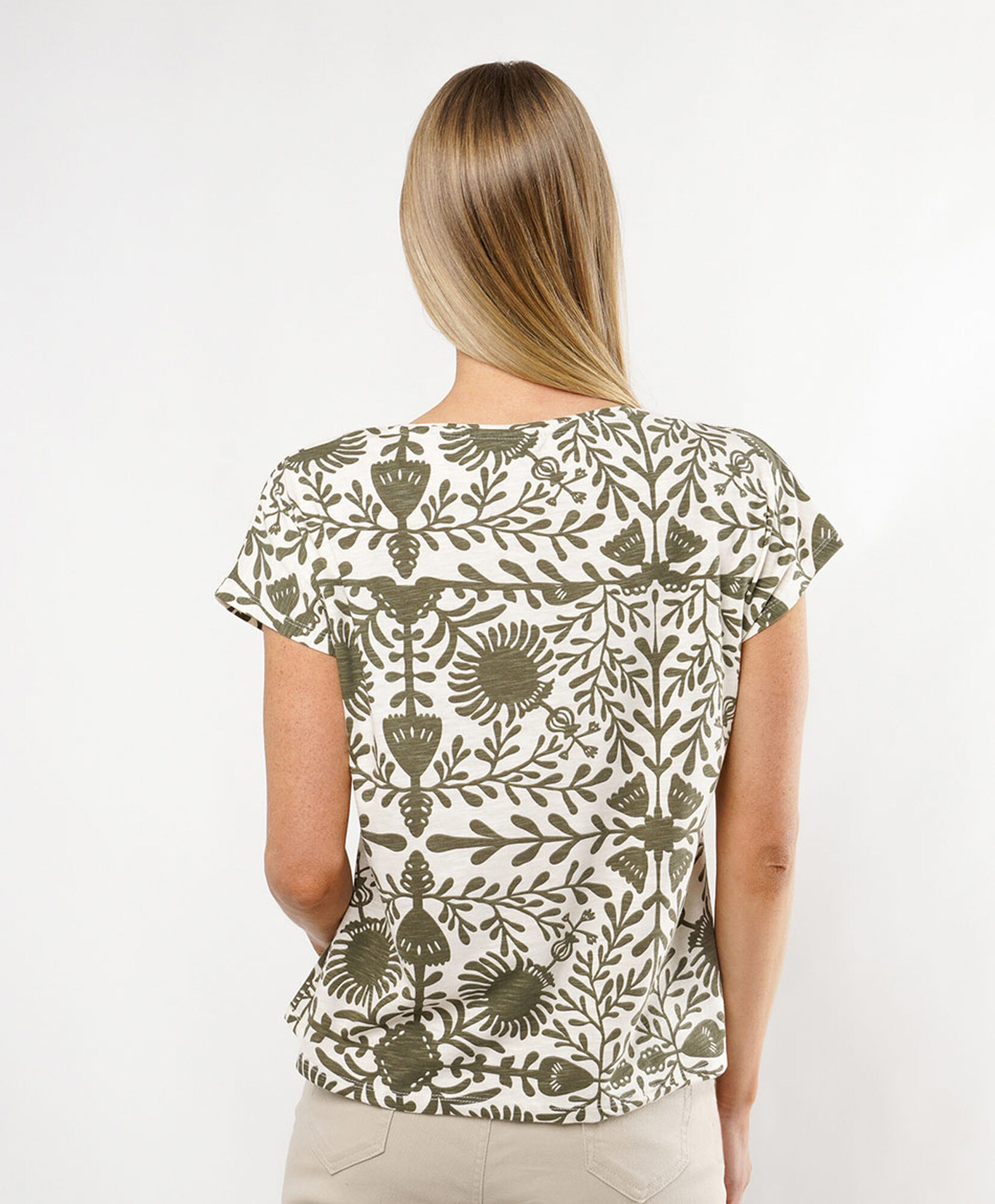 Polera mujer ramas verde Polera mujer ramas verde