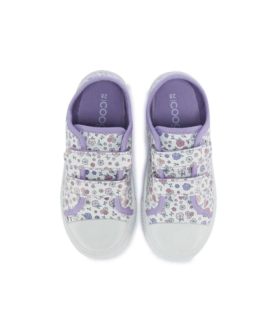 Zapatilla ni&ntilde;a florcitas m&aacute;gicas