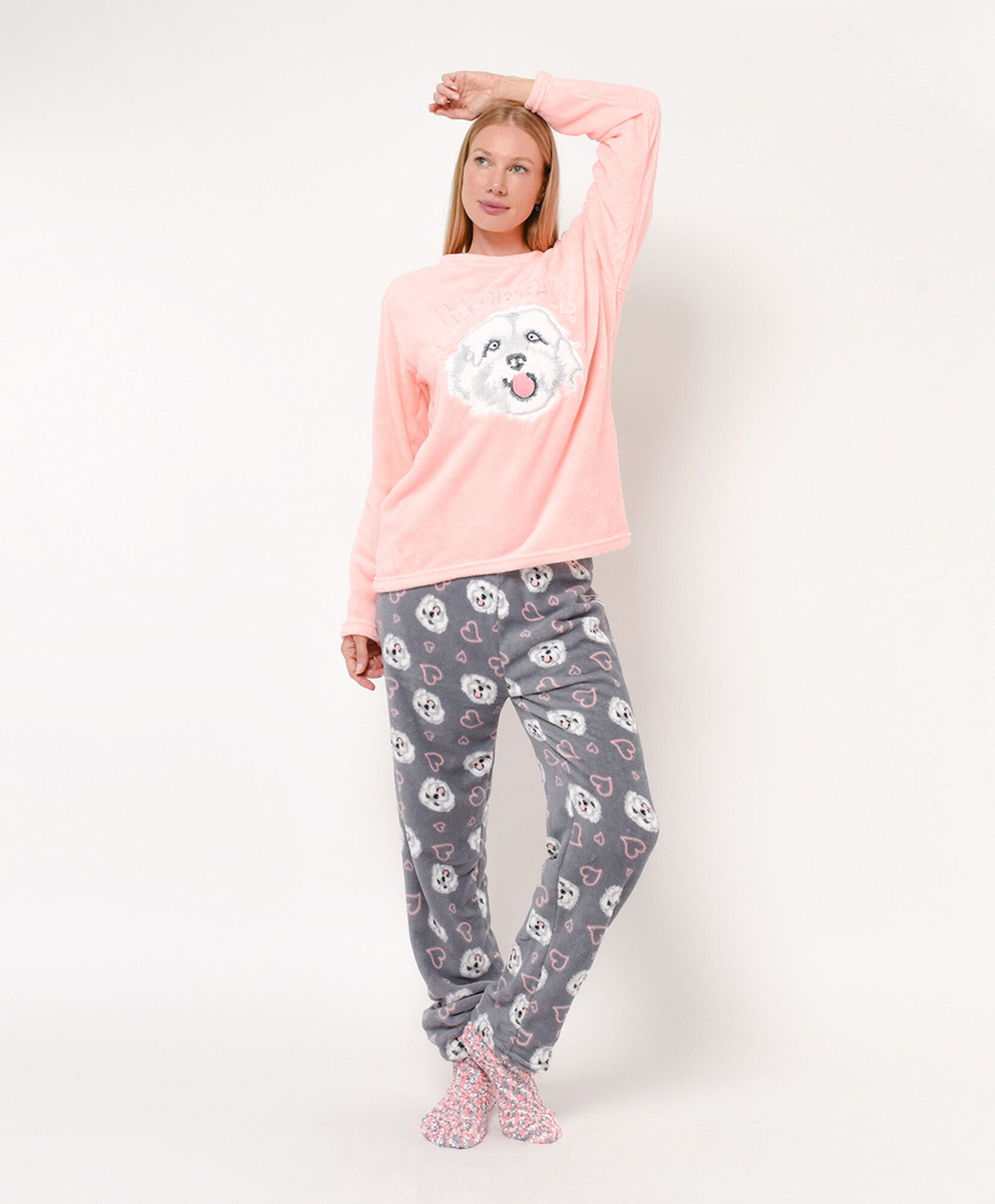 Pijama + calcetines mujer polar perrito Pijama + calcetines mujer polar perrito