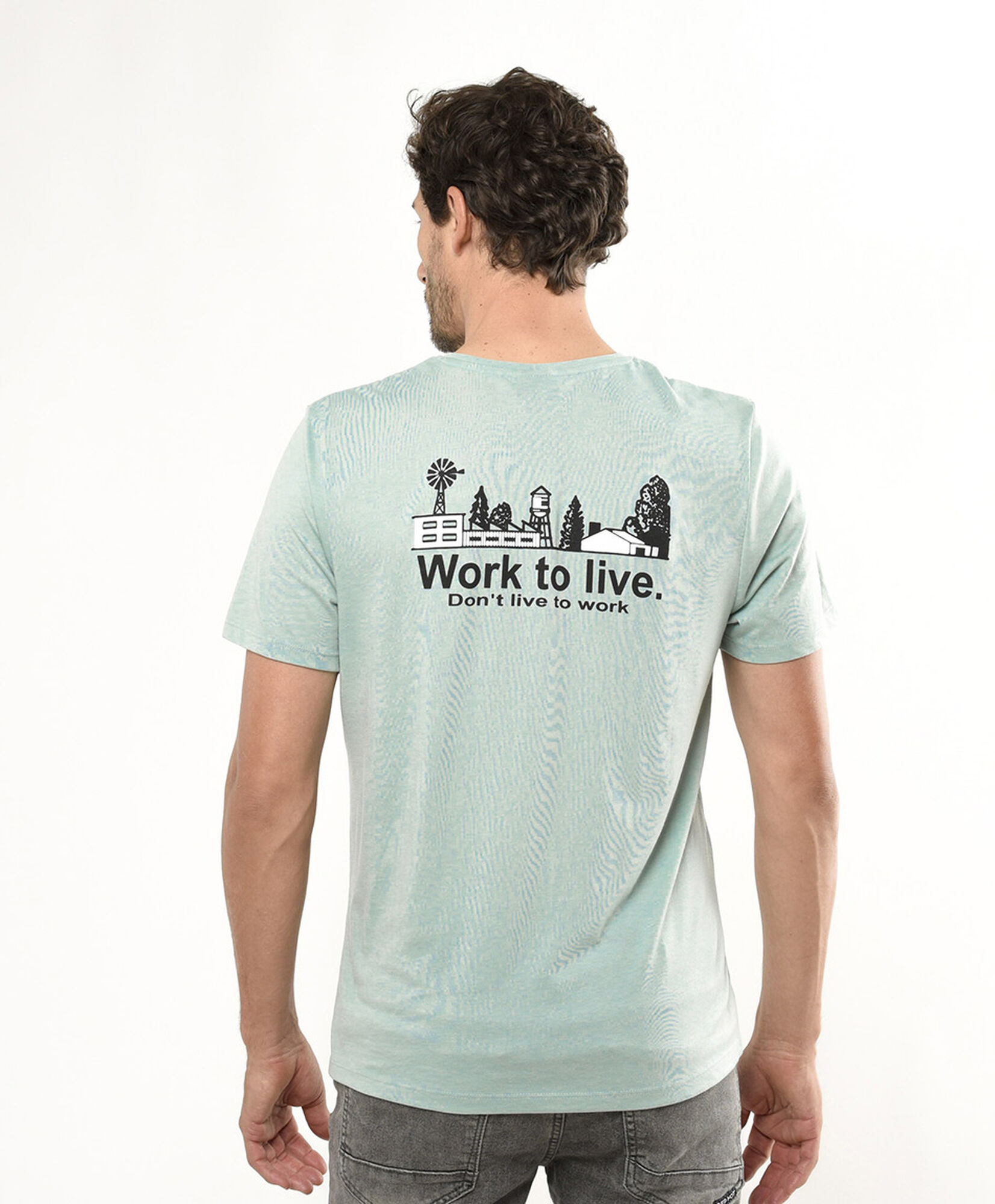 Polera hombre doble estampado frase Polera hombre doble estampado frase