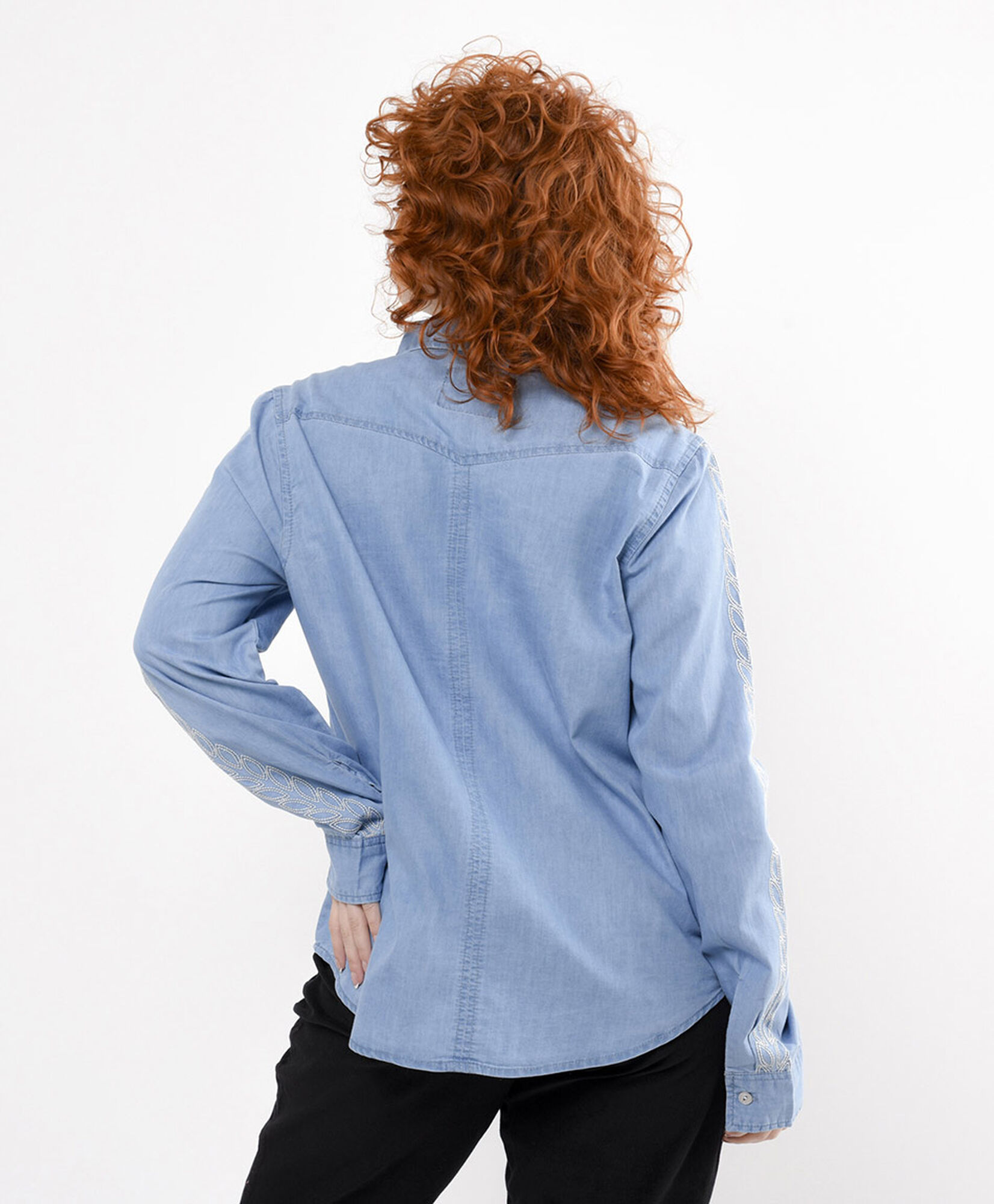 Blusa mujer denim bolsillo Blusa mujer denim bolsillo