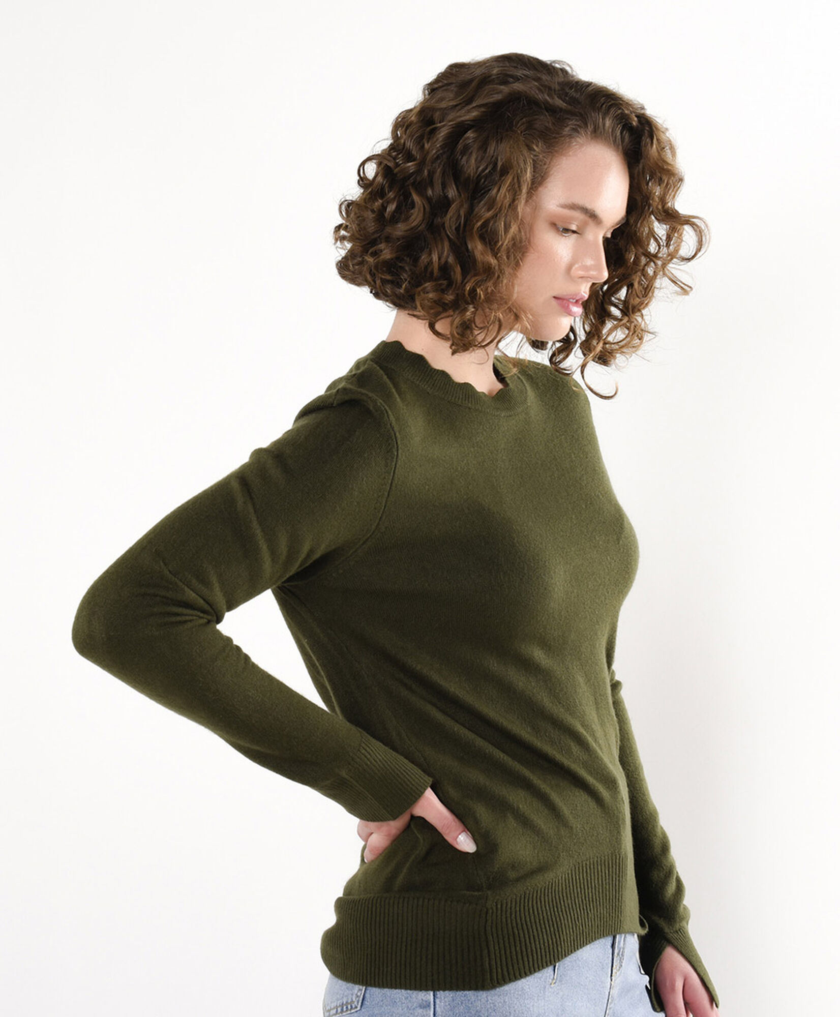 Sweater mujer liso cuello ondas Sweater mujer liso cuello ondas