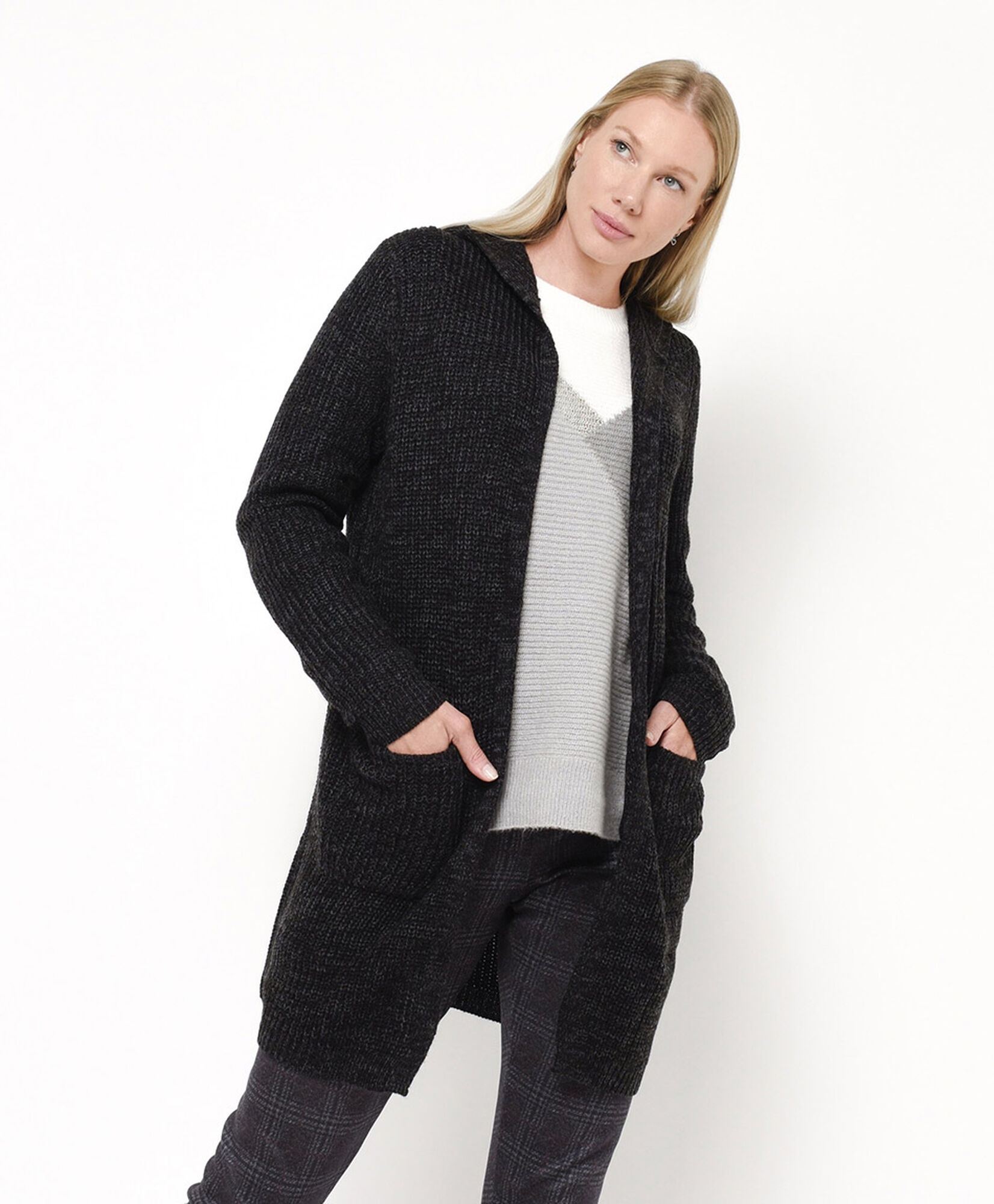 Cardigan mujer largo gorro Cardigan mujer largo gorro