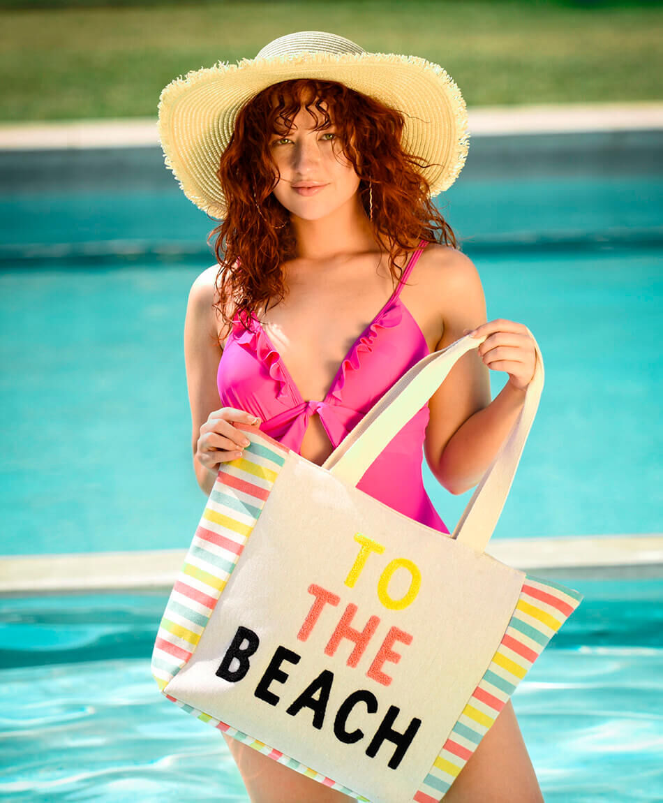 Bolso mujer playa rayas