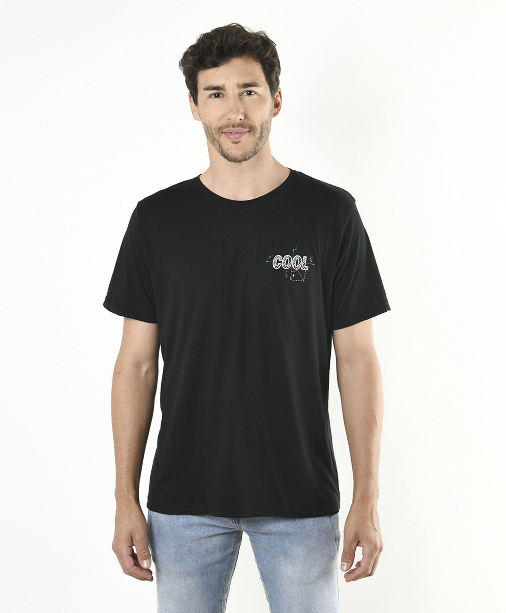 Polera hombre doble estampado cool Polera hombre doble estampado cool