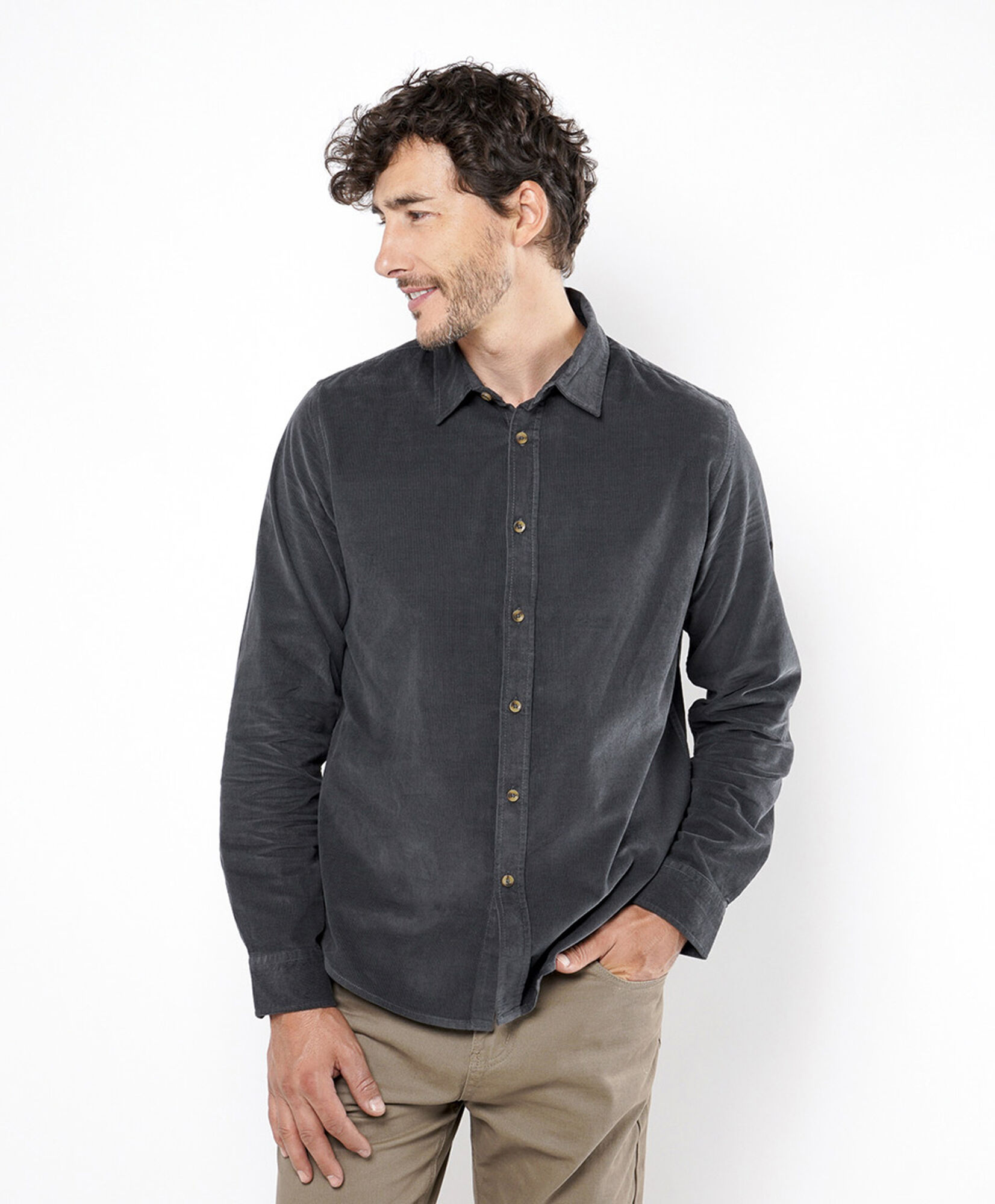 Camisa hombre corderoy gris Camisa hombre corderoy gris