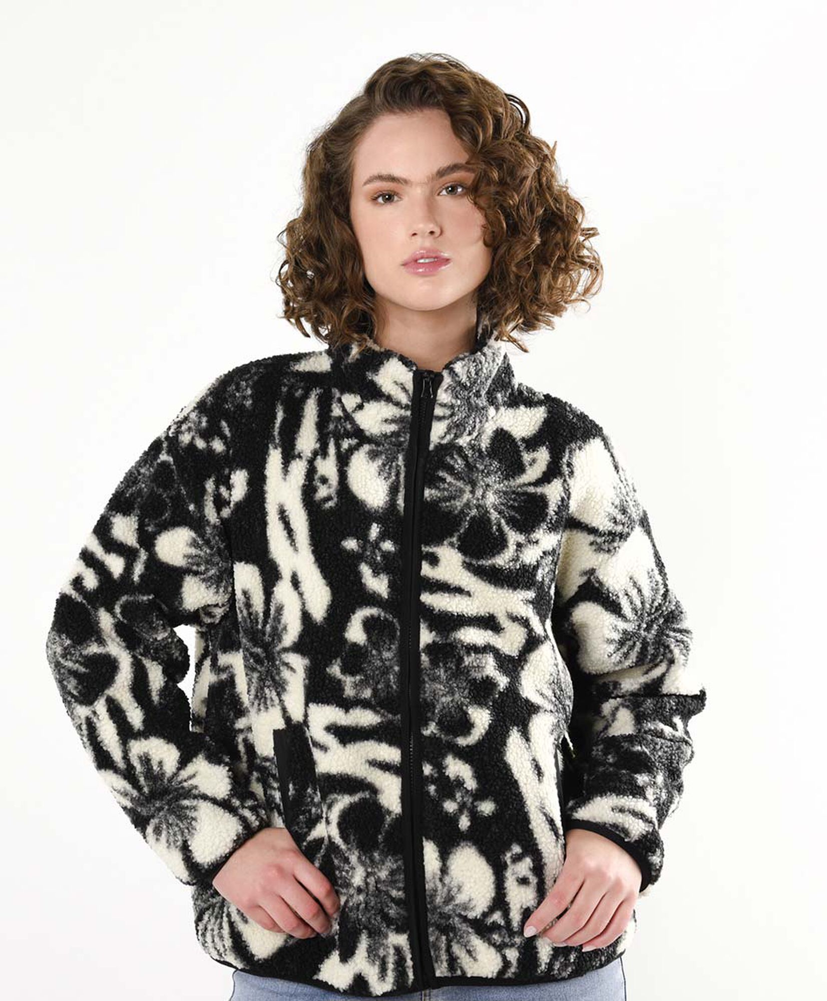 Chaqueta mujer floreada bicolor Chaqueta mujer floreada bicolor