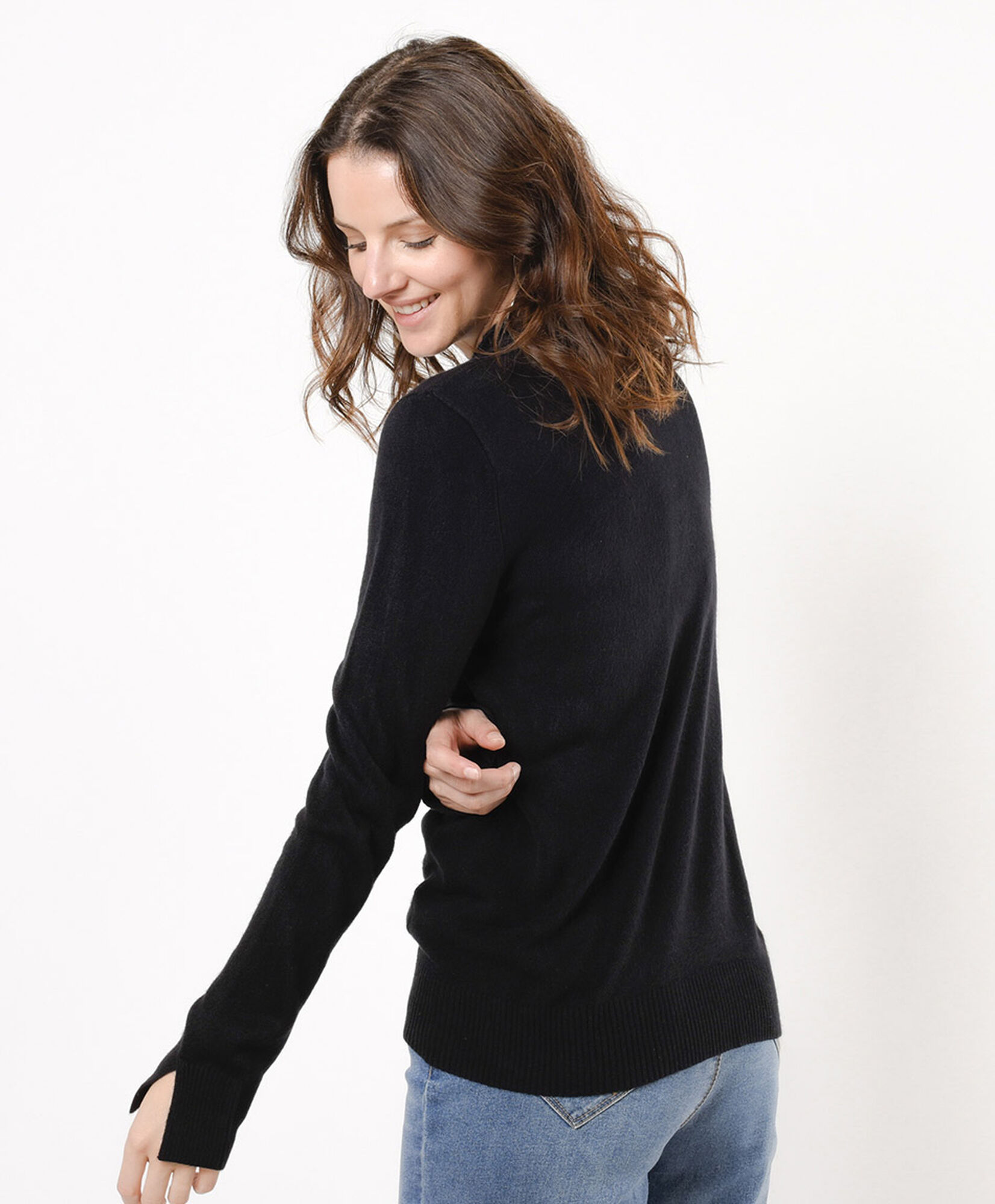 Sweater mujer mangas abiertas negro Sweater mujer mangas abiertas negro