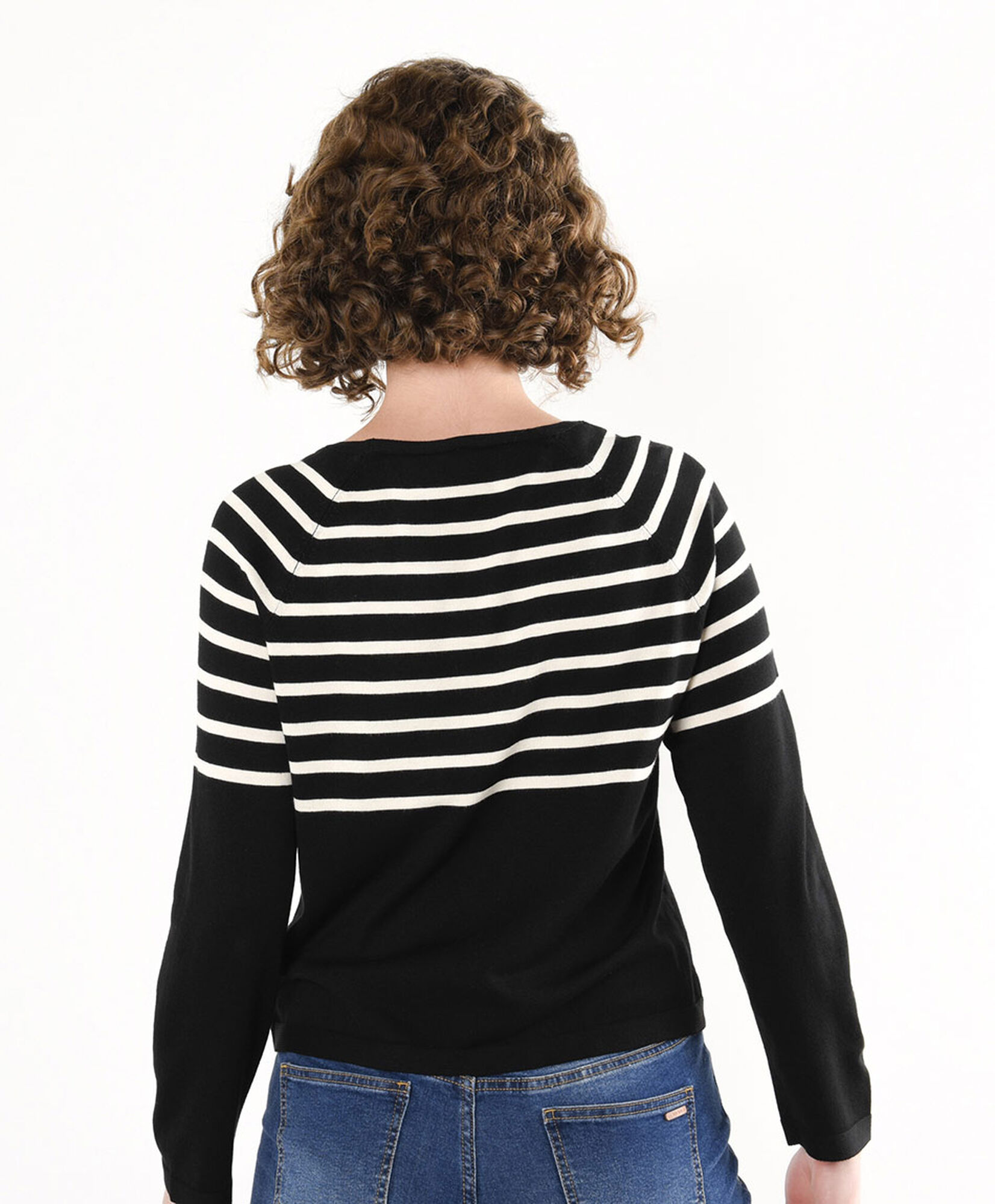 Sweater mujer rayado blanco y negro Sweater mujer rayado blanco y negro
