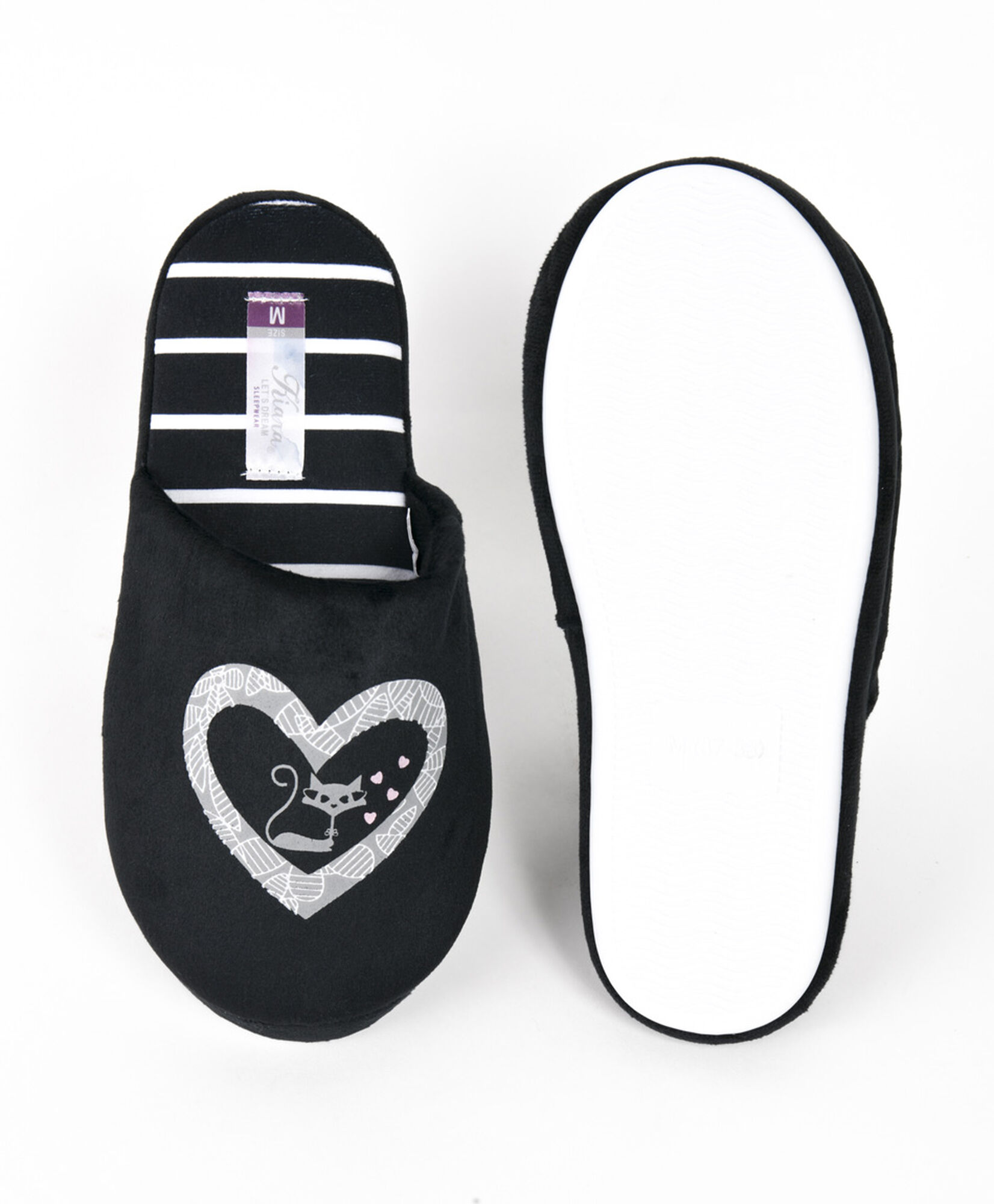 Pantufla mujer corazón gato Pantufla mujer corazón gato