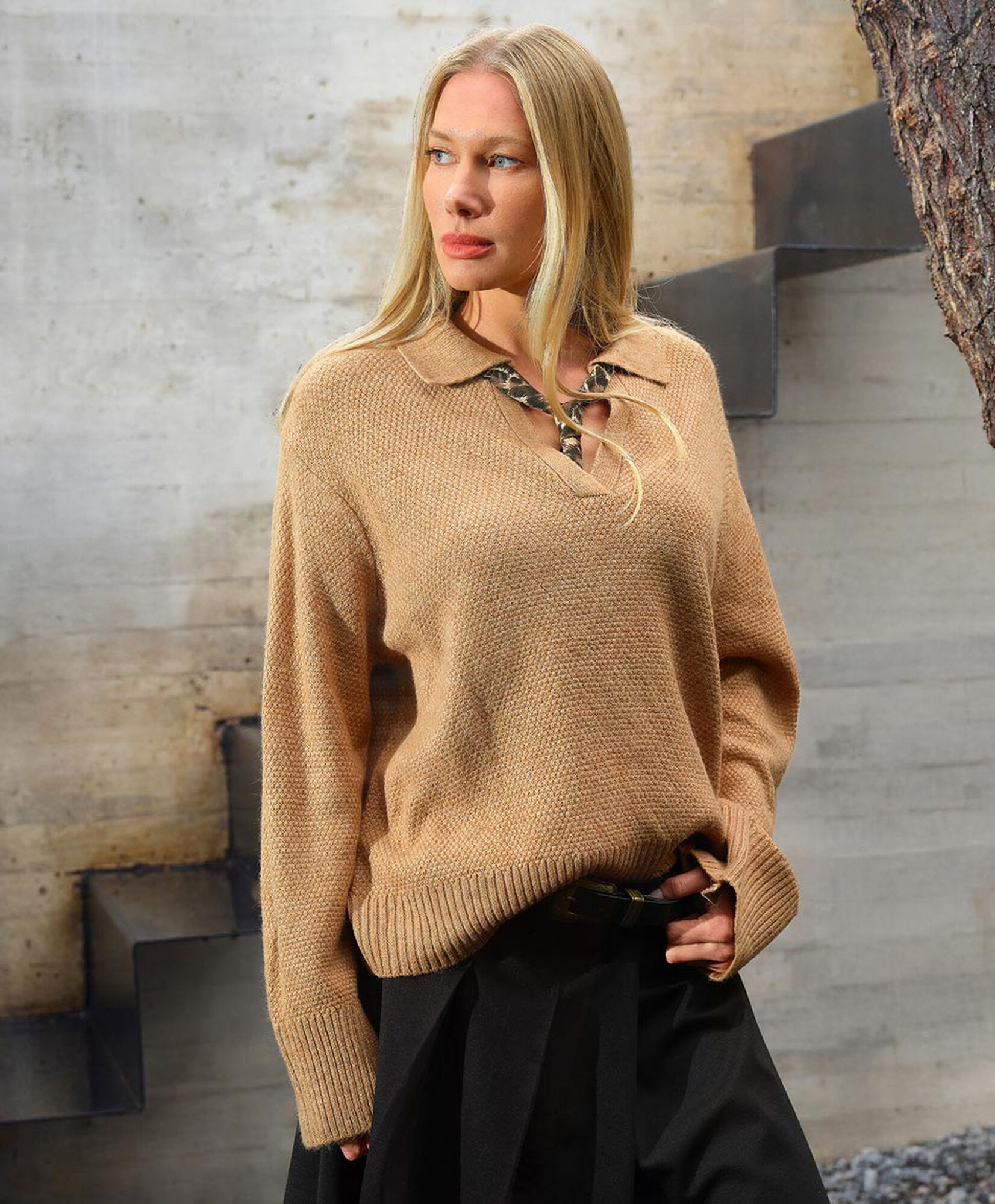 Sweater mujer cuello piqué Sweater mujer cuello piqué