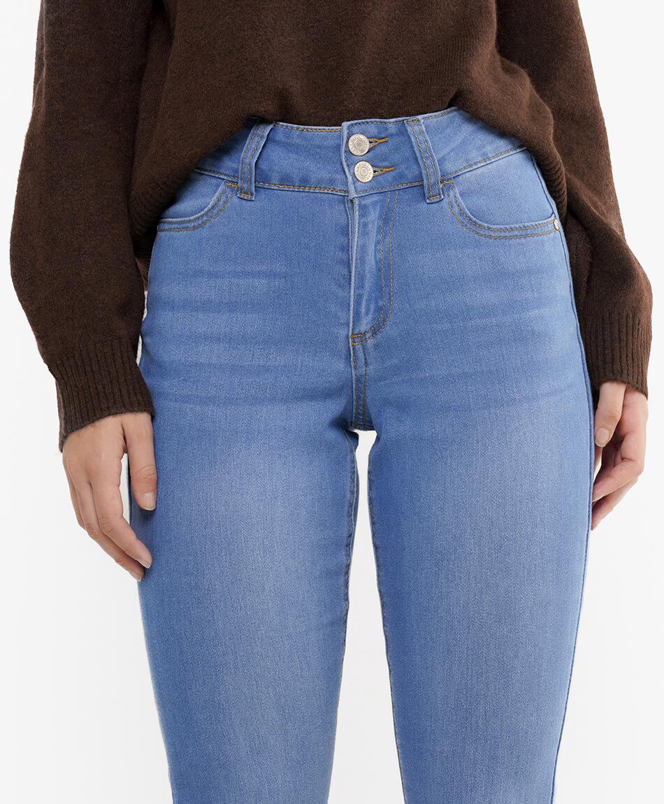 Jeans mujer flare tiro alto blue