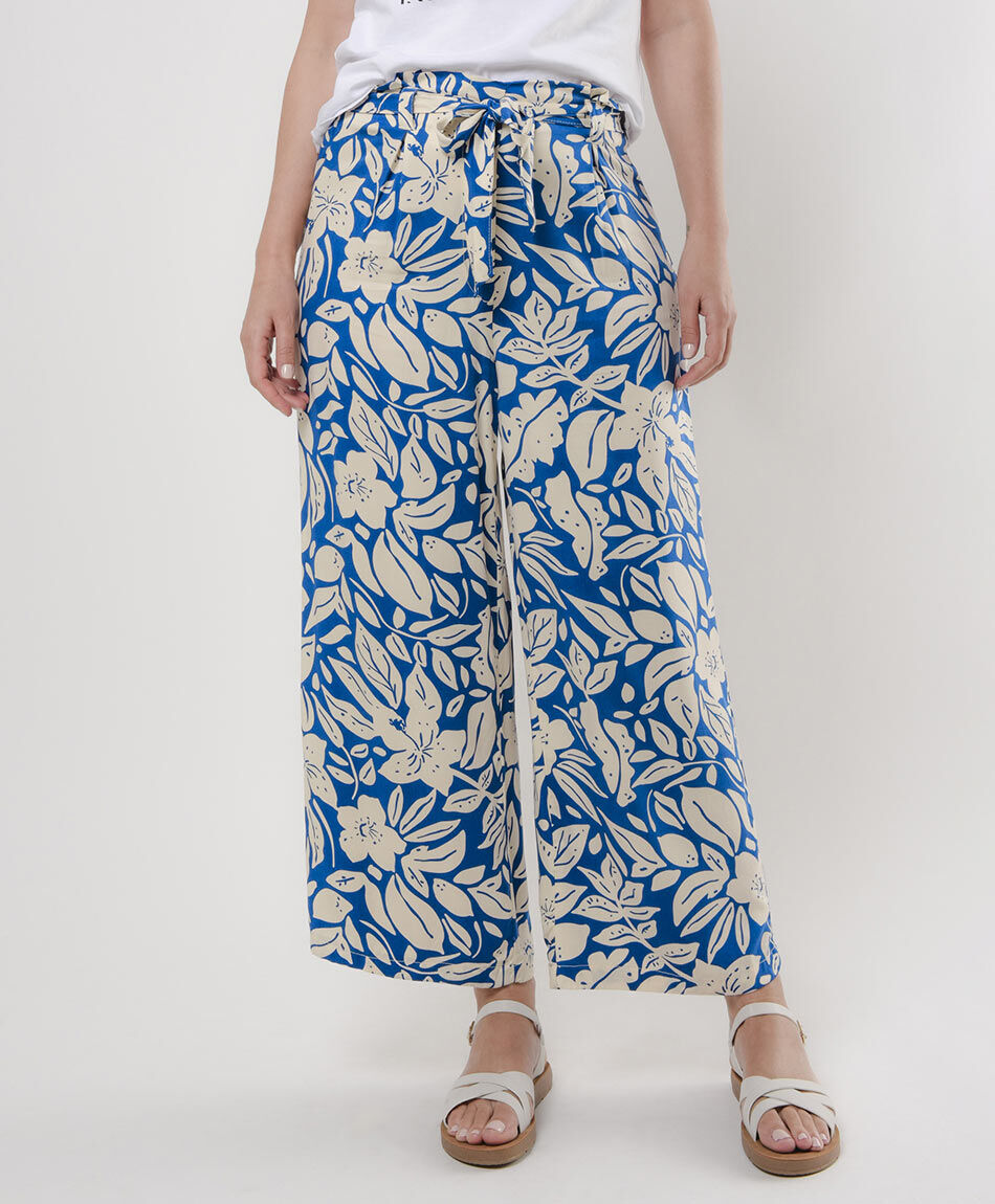 Pantal&oacute;n mujer hojas wide