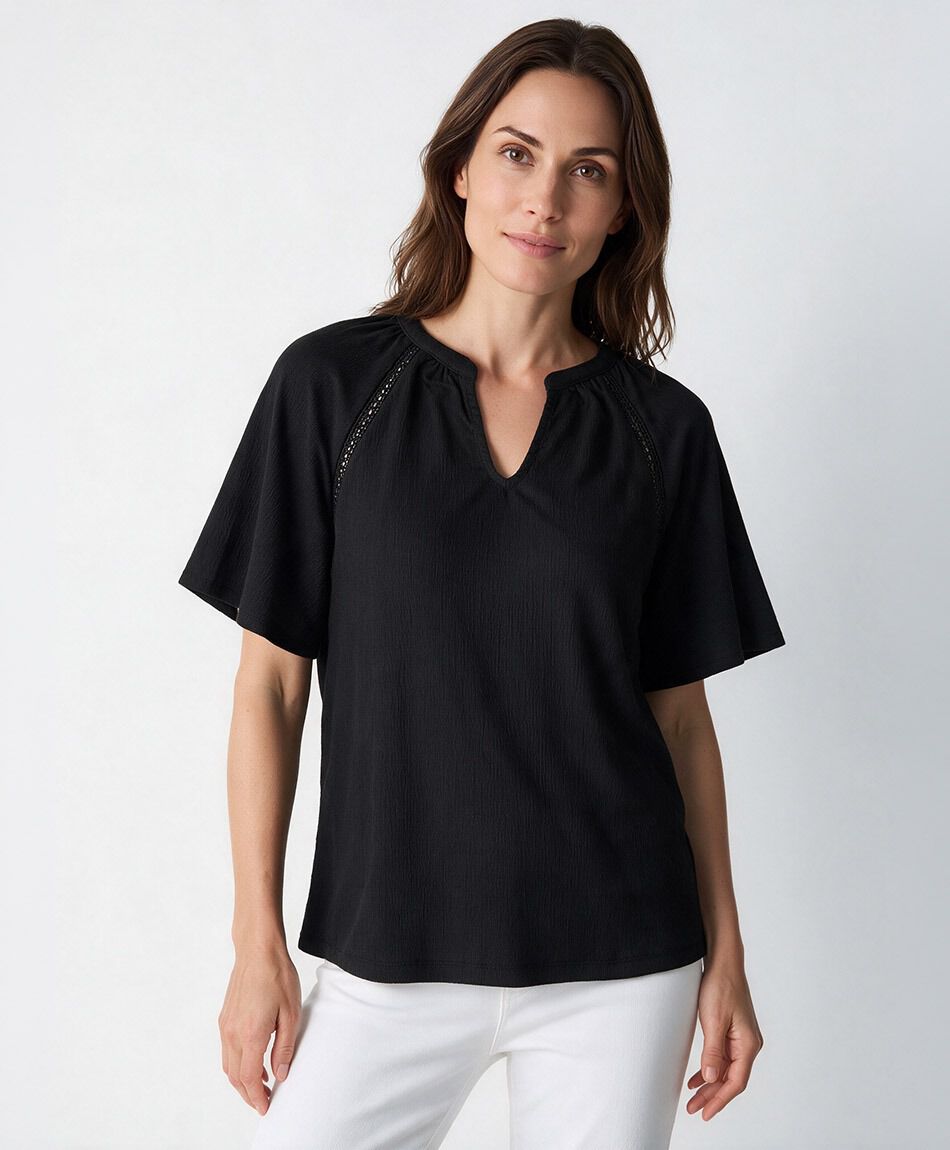 Polera mujer mao encaje