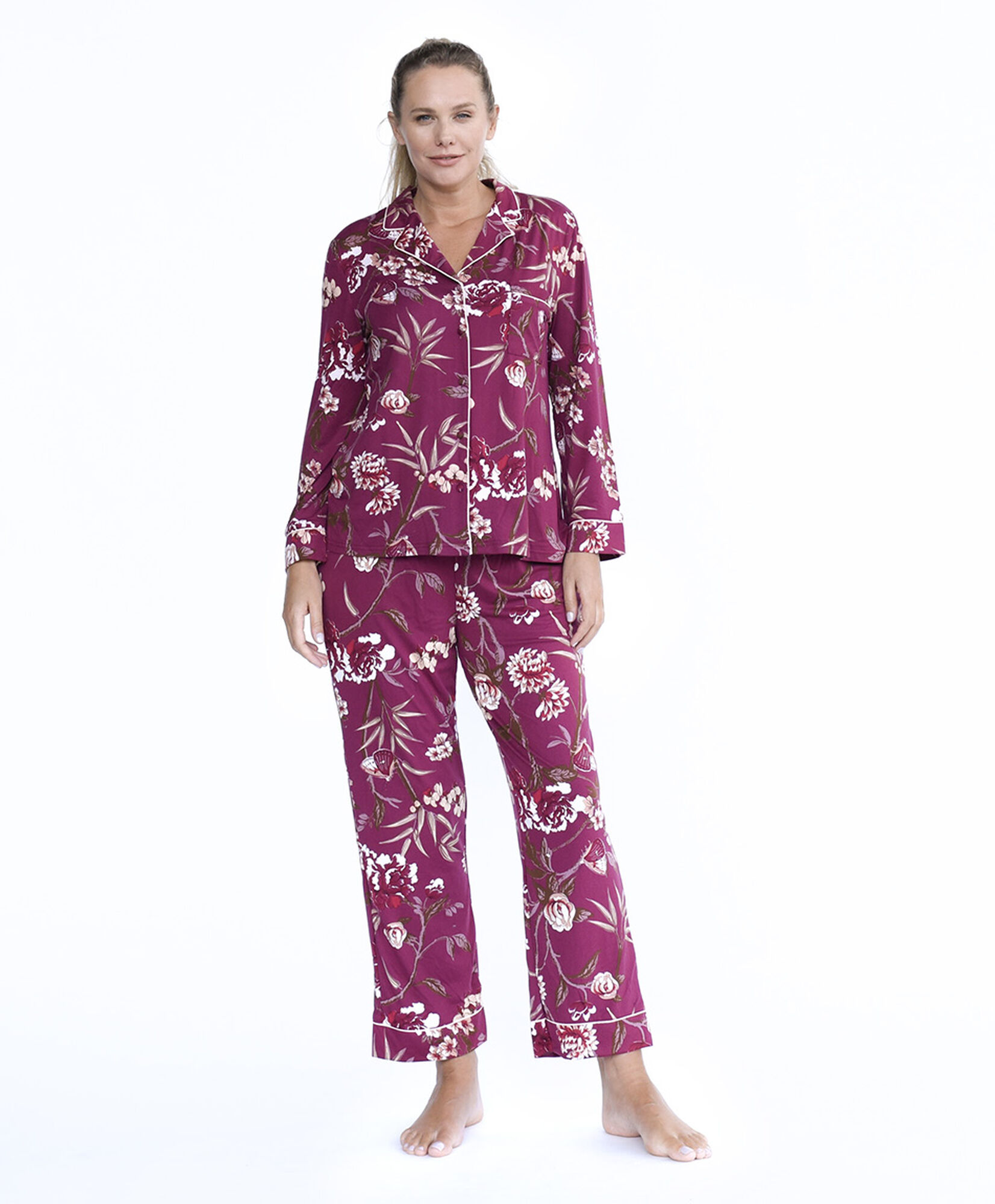 Pijama mujer camisero floreado Pijama mujer camisero floreado