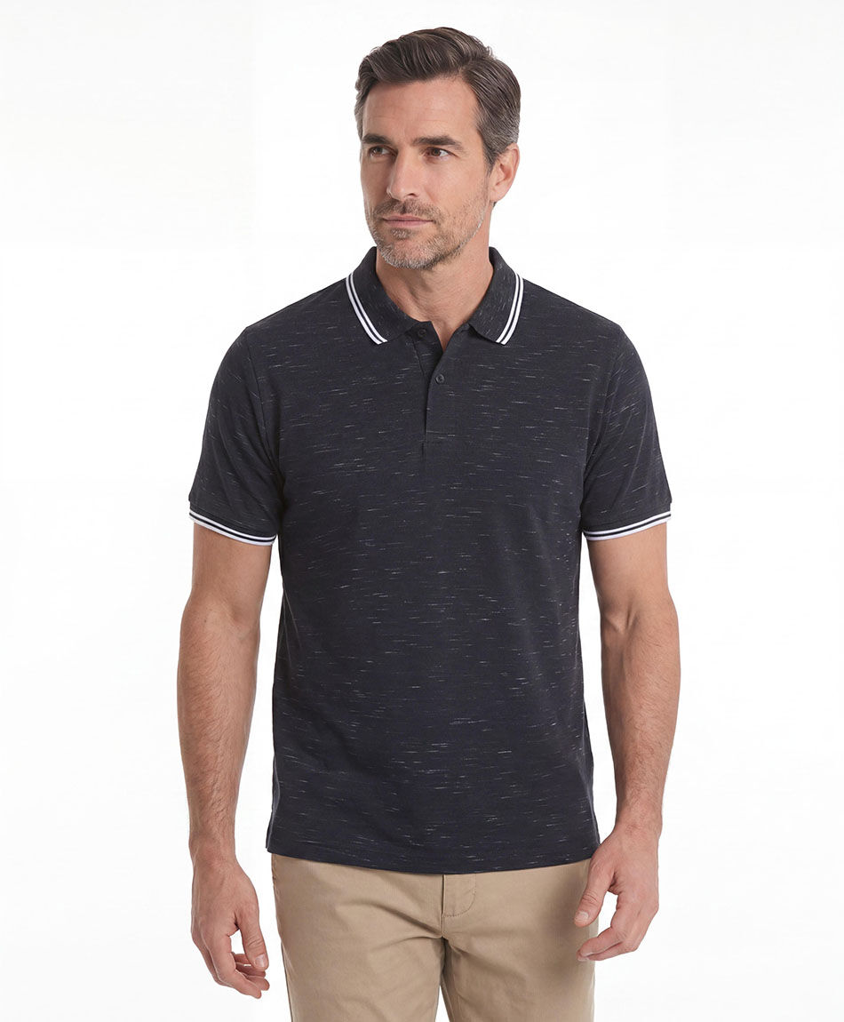 Polera hombre polo jaspeada