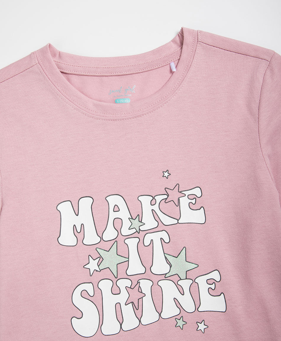 Polera ni&ntilde;a estampado estrellitas