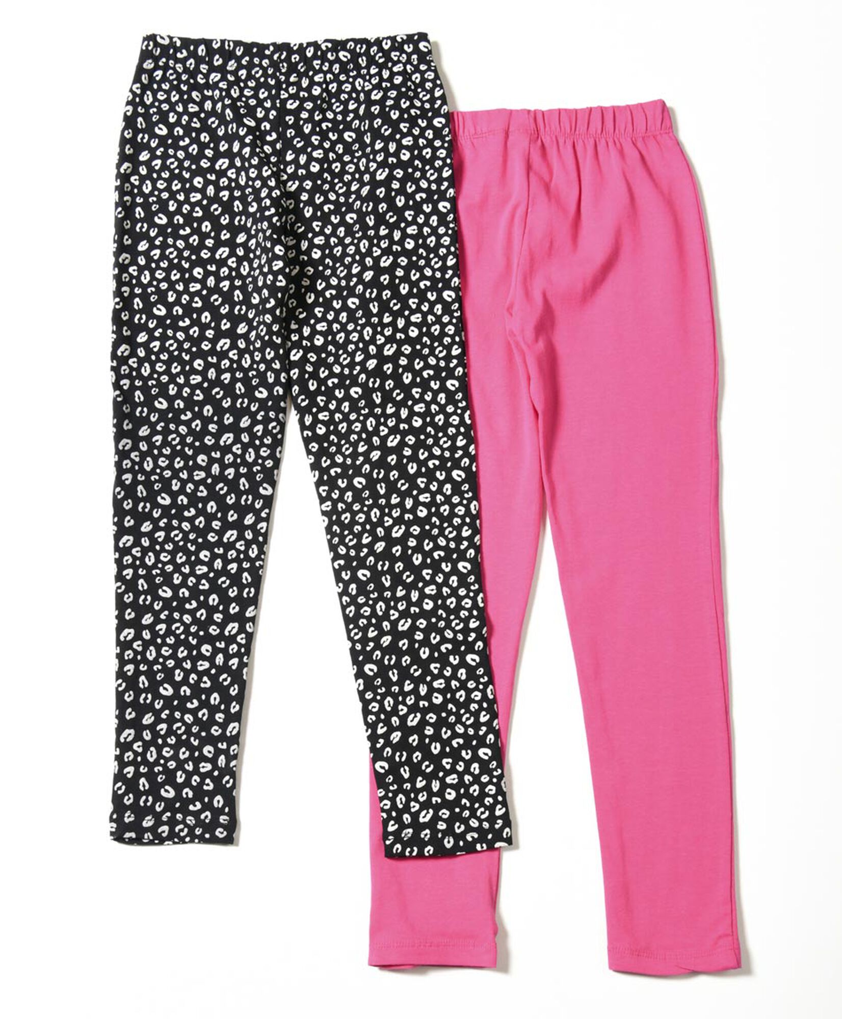Pack 2 leggins niña hojas y fucsia Pack 2 leggins niña hojas y fucsia