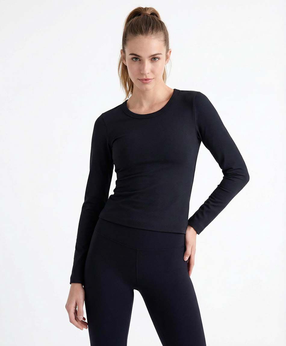 Camiseta mujer lisa coral black