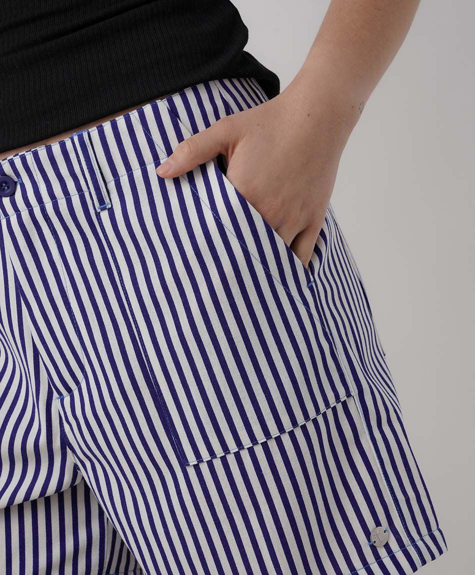 Short mujer rayas bolsillos