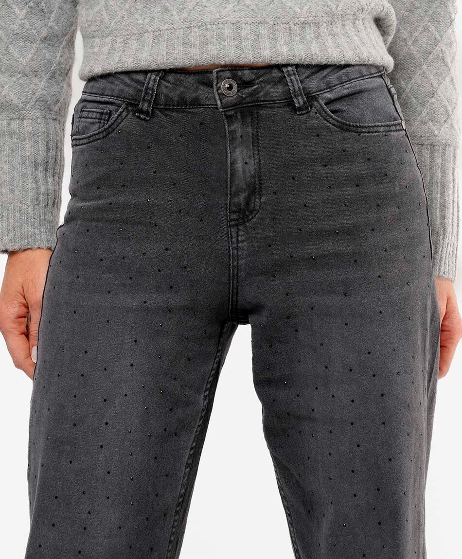 Jeans mujer brillos negros&nbsp;