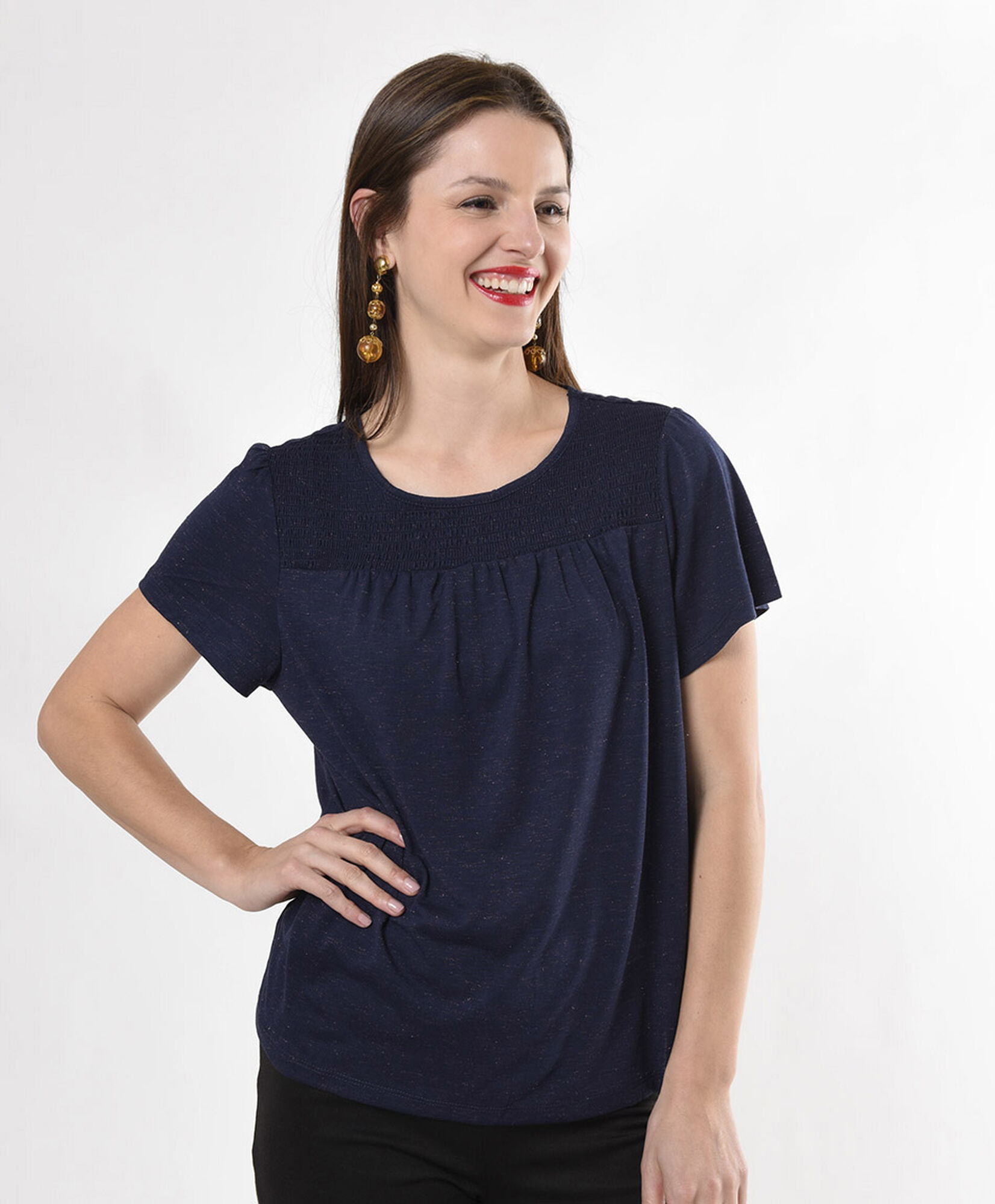Polera mujer cuello elasticado Polera mujer cuello elasticado