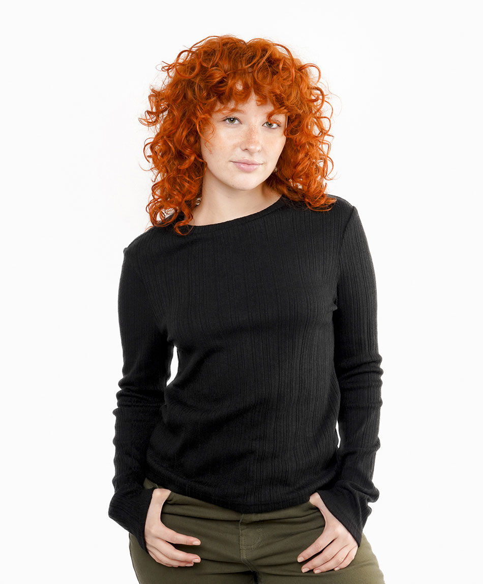 Polera mujer canal&eacute; black