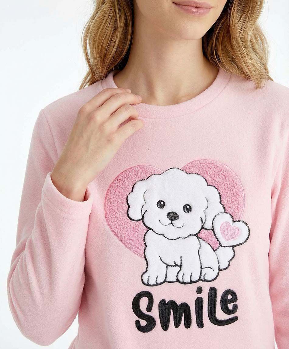 Pijama mujer polar dog smile