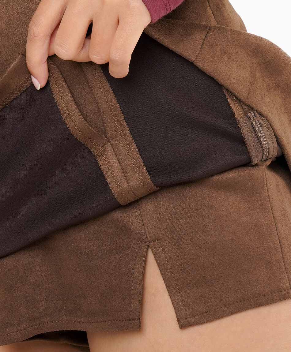 Mini falda mujer sarong suede