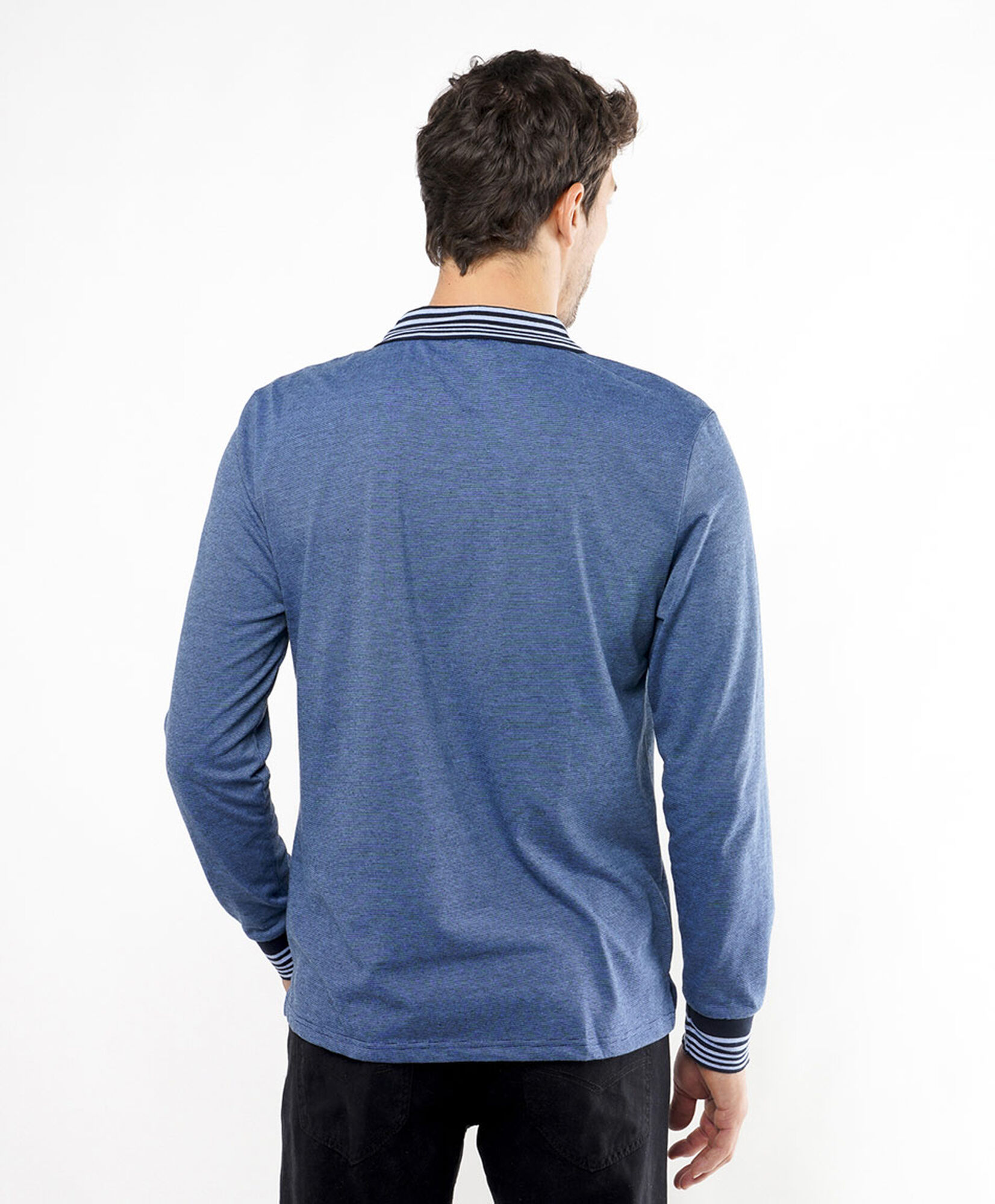 Polera hombre polo mix líneas Polera hombre polo mix líneas