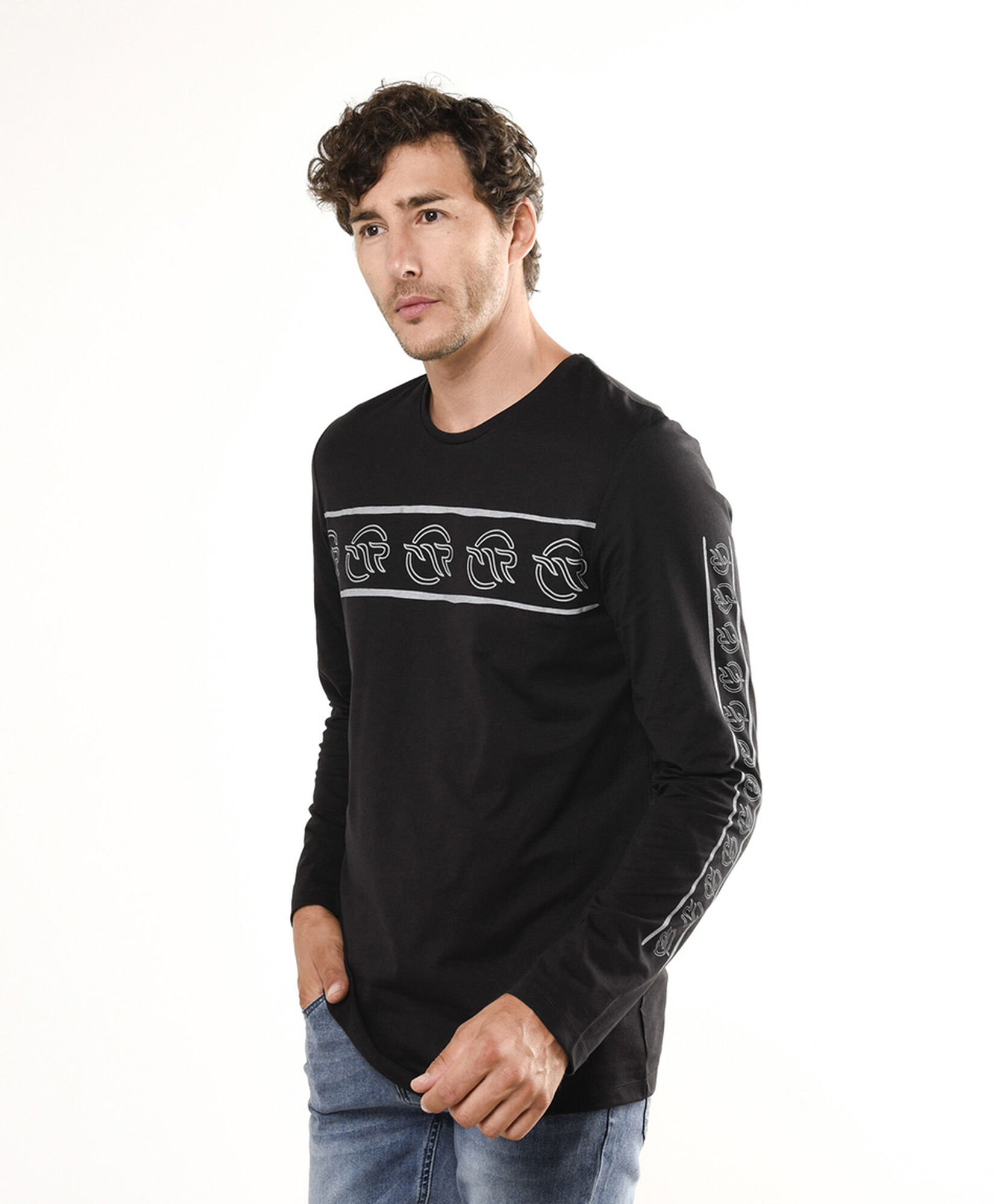 Polera hombre print manga Polera hombre print manga