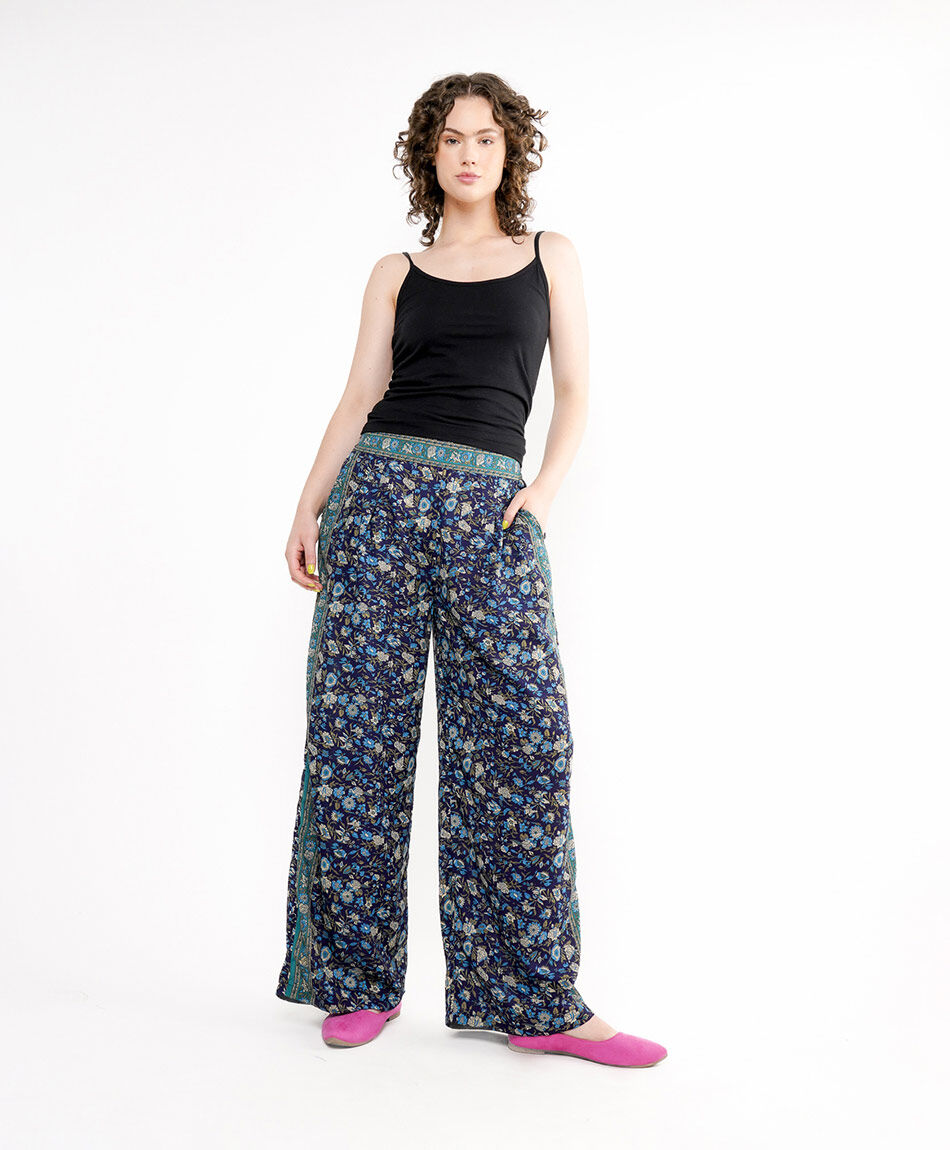 Pantal&oacute;n mujer print floreado wide