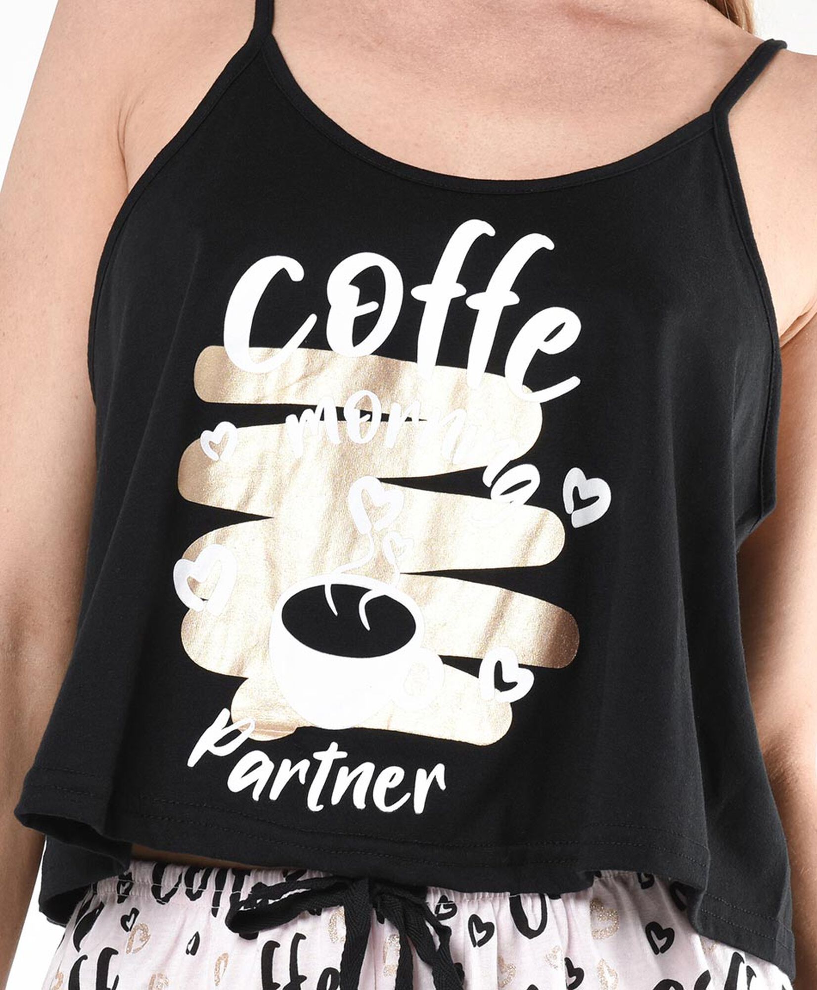 Pijama mujer café short Pijama mujer café short