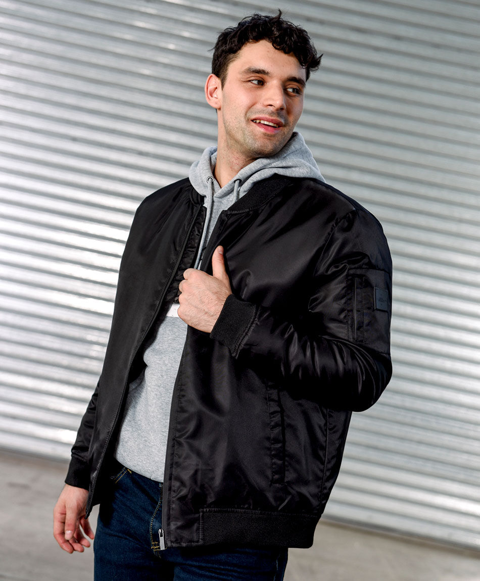 Chaqueta hombre bomber lisa