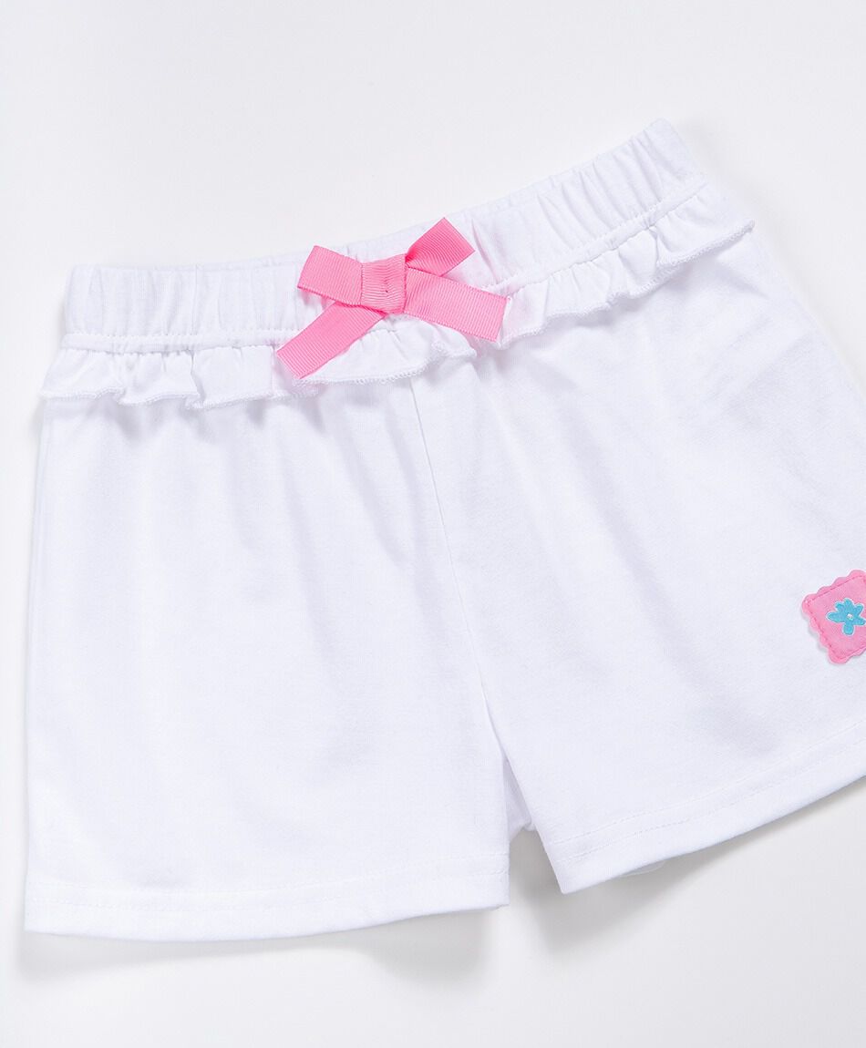 Short beb&eacute; vuelo blanco