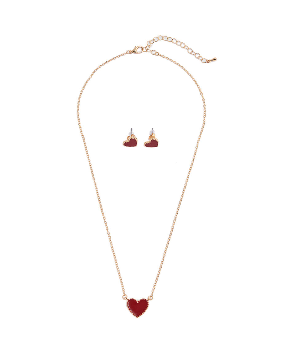 Set collar mujer fashion coraz&oacute;n