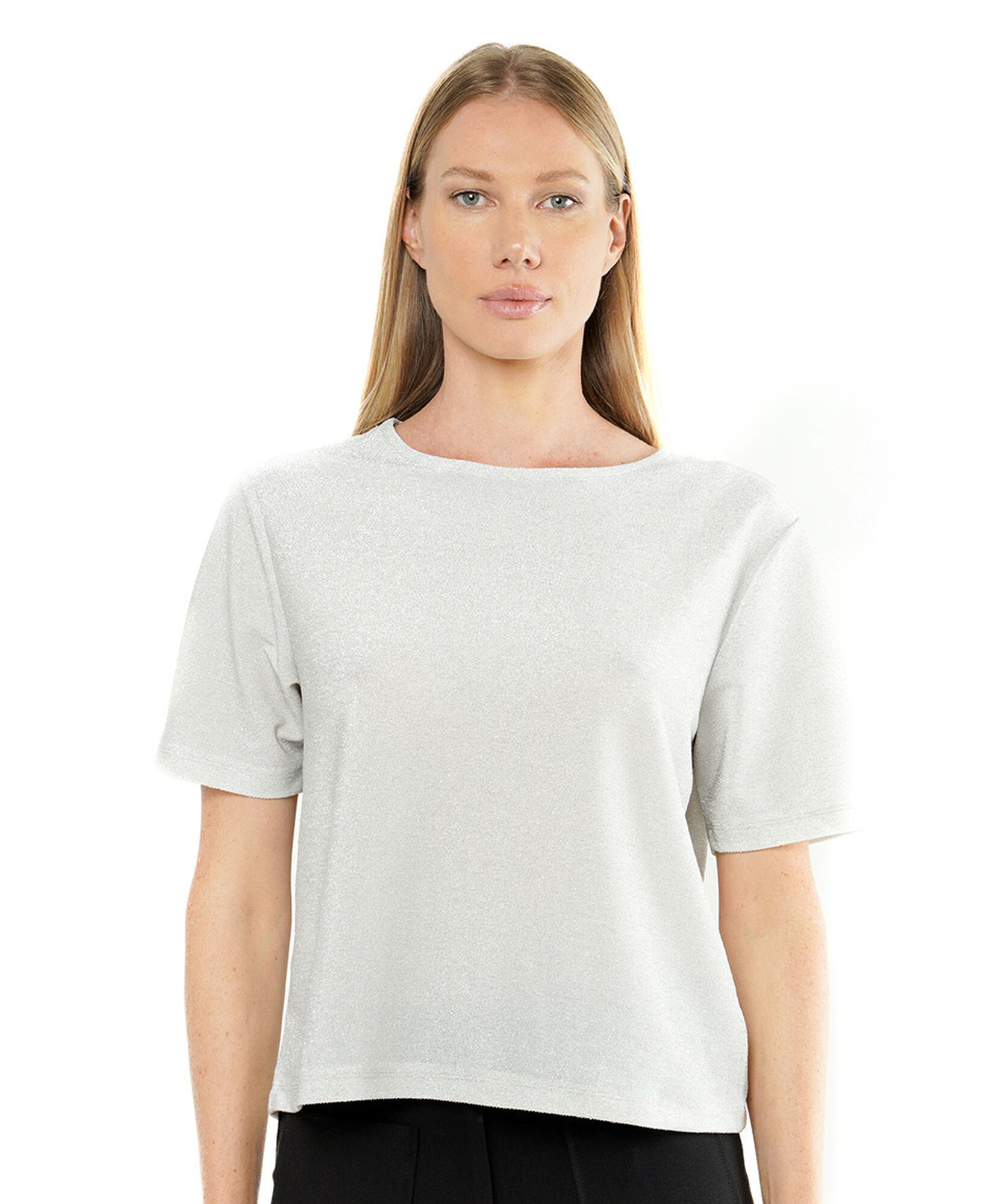 Polera mujer plata brillos Polera mujer plata brillos