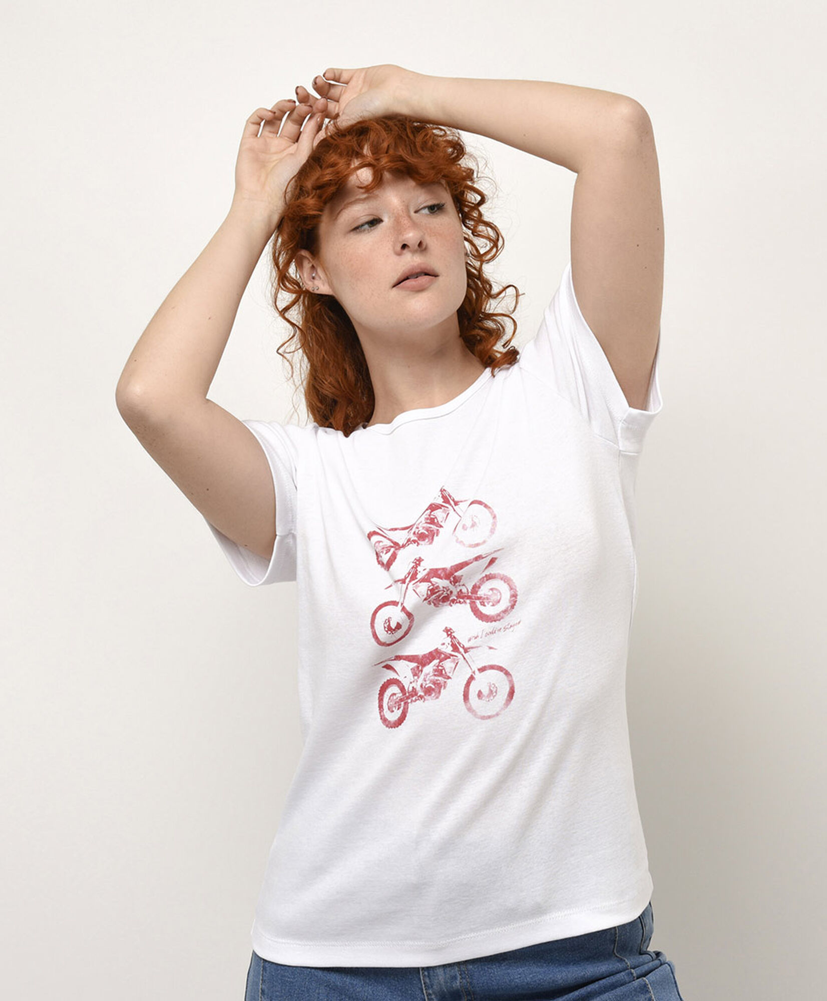 Polera mujer estampado motos Polera mujer estampado motos