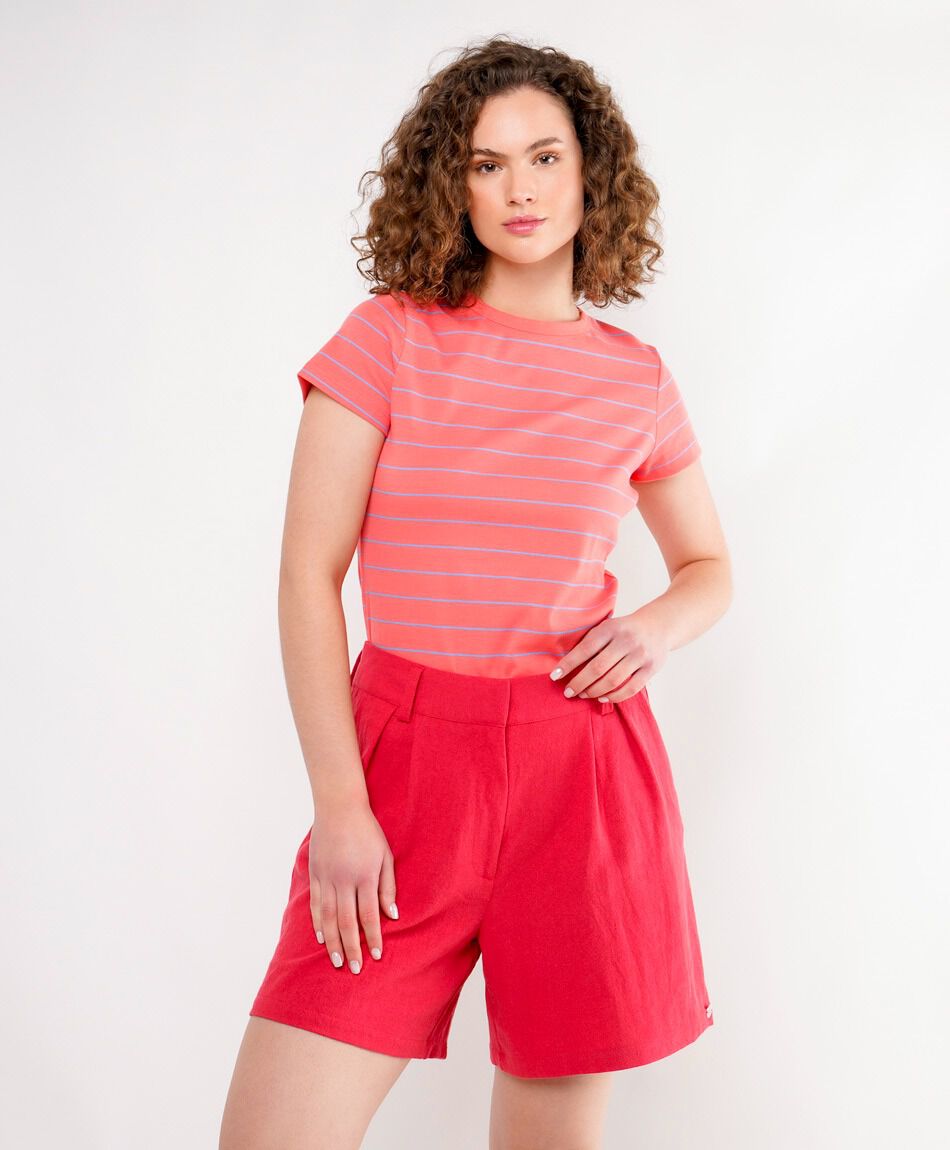 Short mujer pinzado rojo