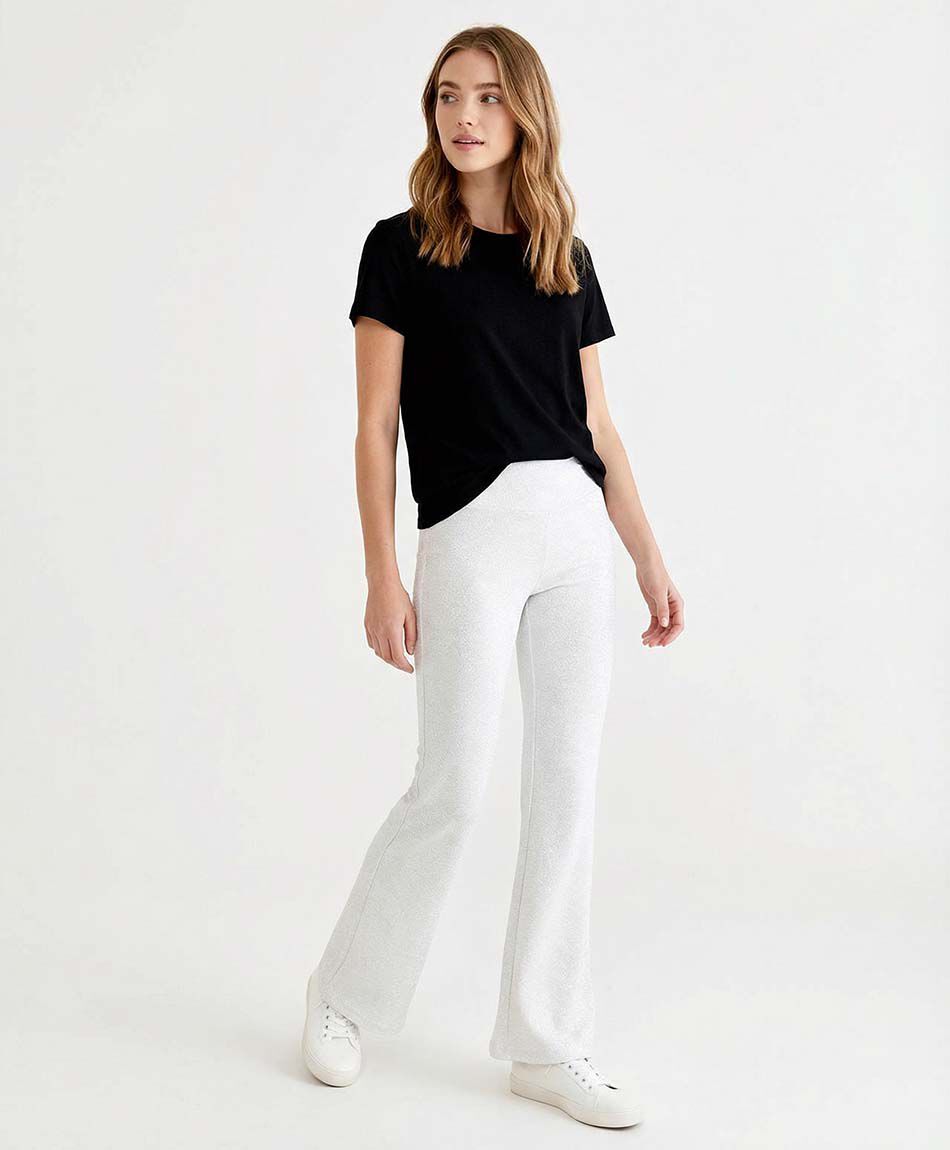 Calza deportiva mujer acampanado white