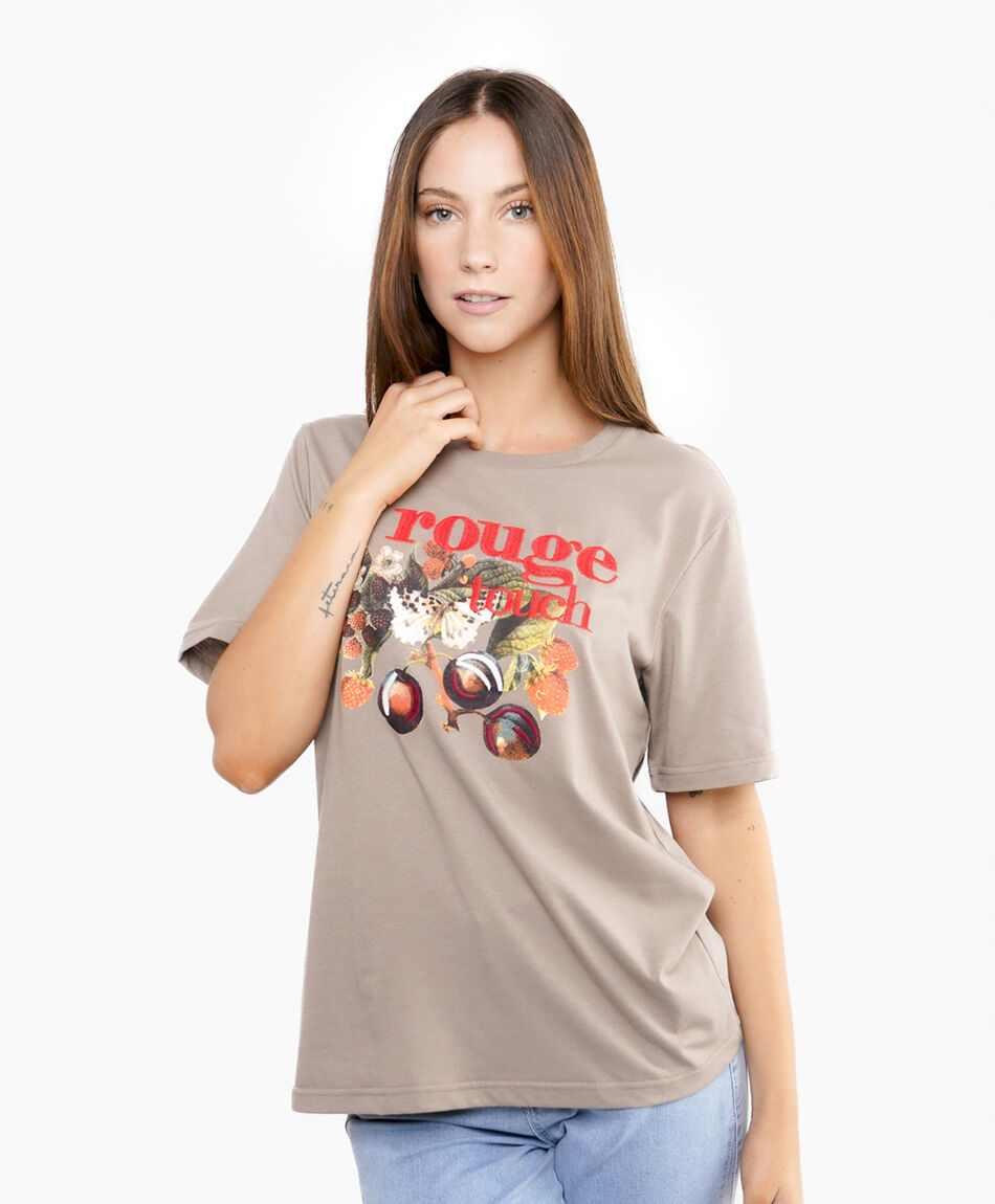 Polera mujer estampado frutal