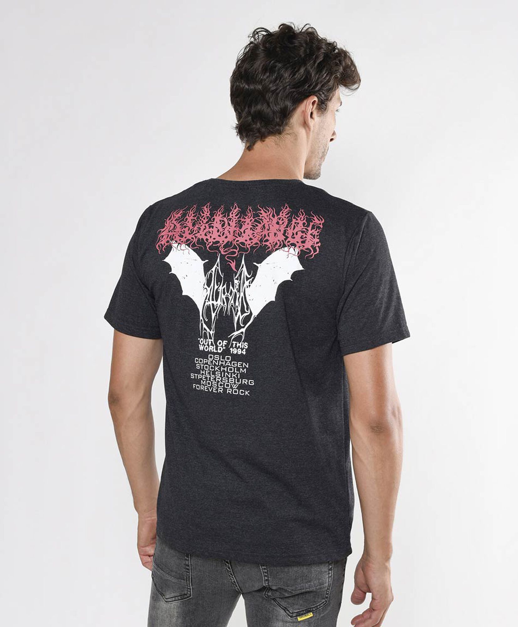 Polera hombre doble estampado fuego Polera hombre doble estampado fuego