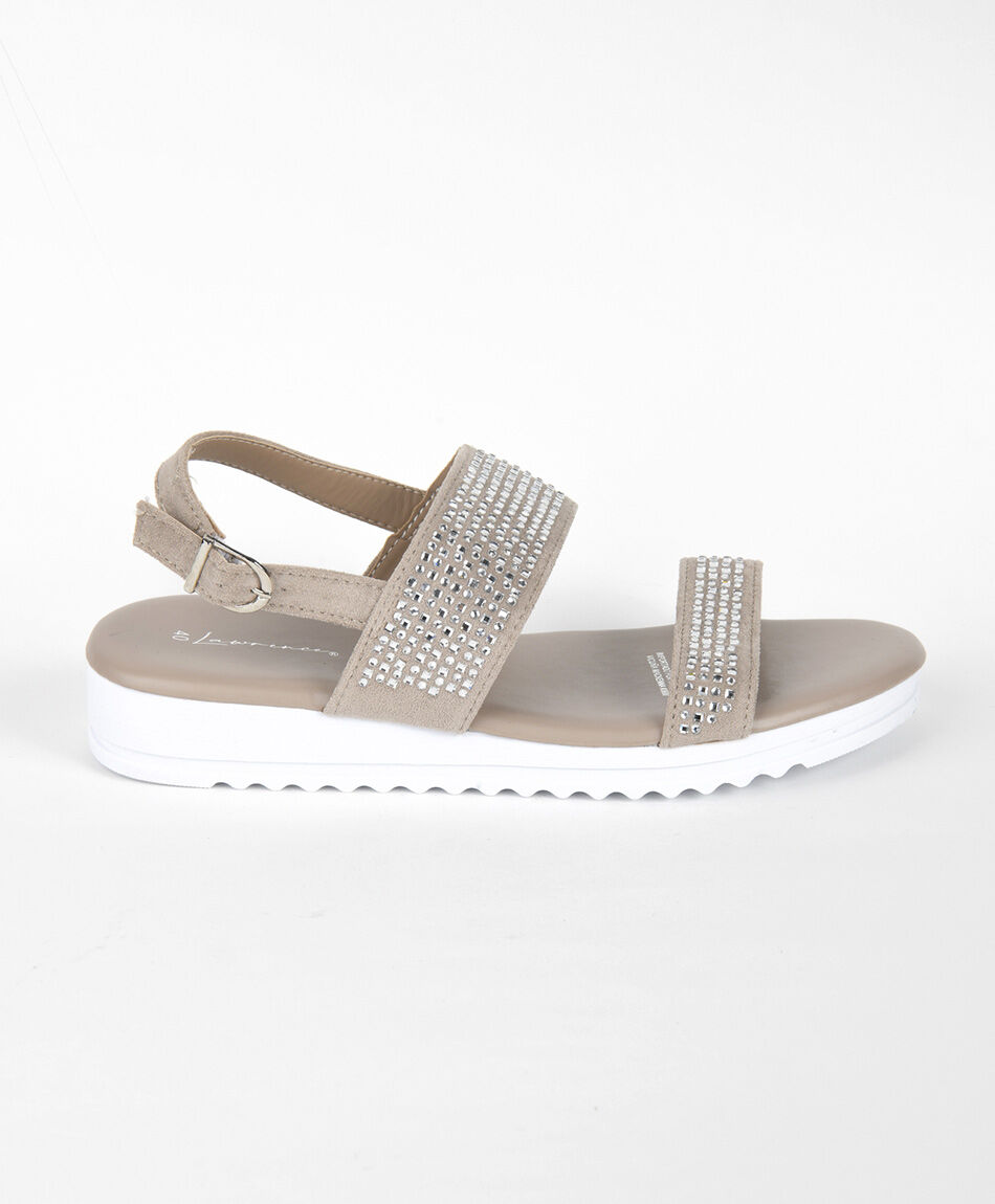 Sandalia mujer brillos