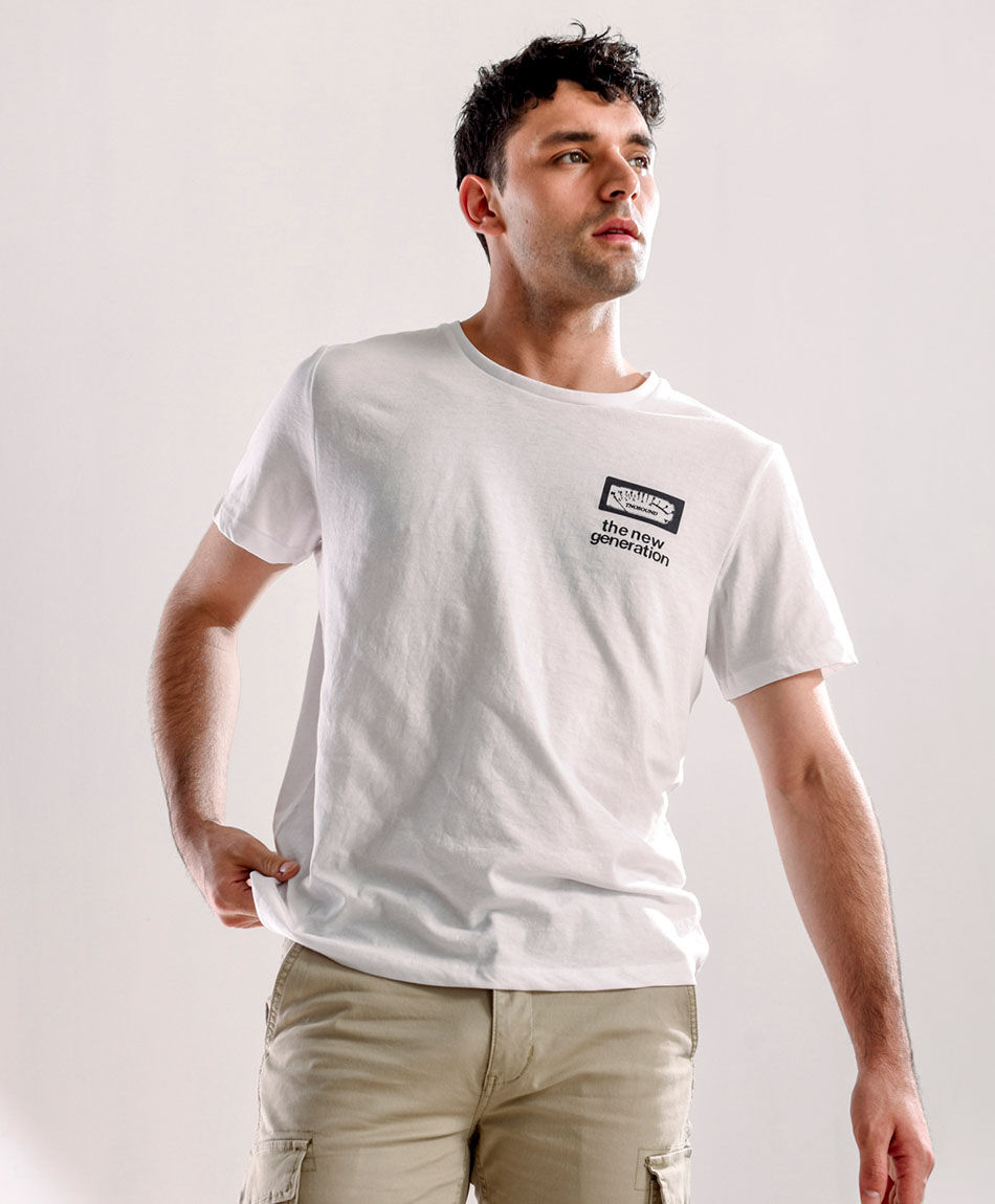 Polera hombre doble estampado new generation